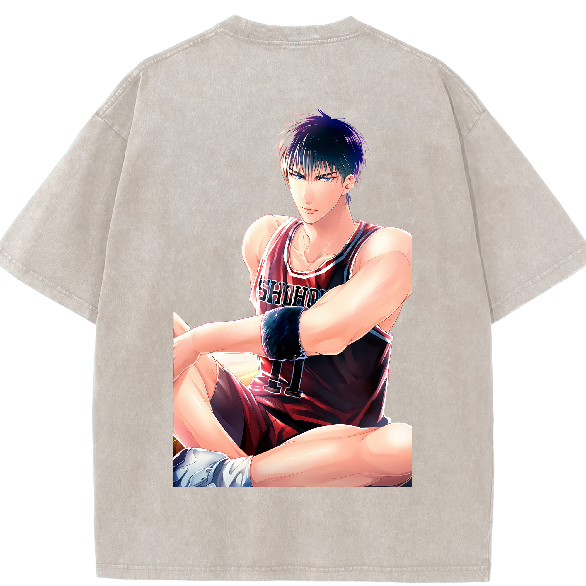 （画像用） SLAM DUNK／スラムダンク 綿100% ヴィンテージ風 半袖Tシャツ（背面プリント）