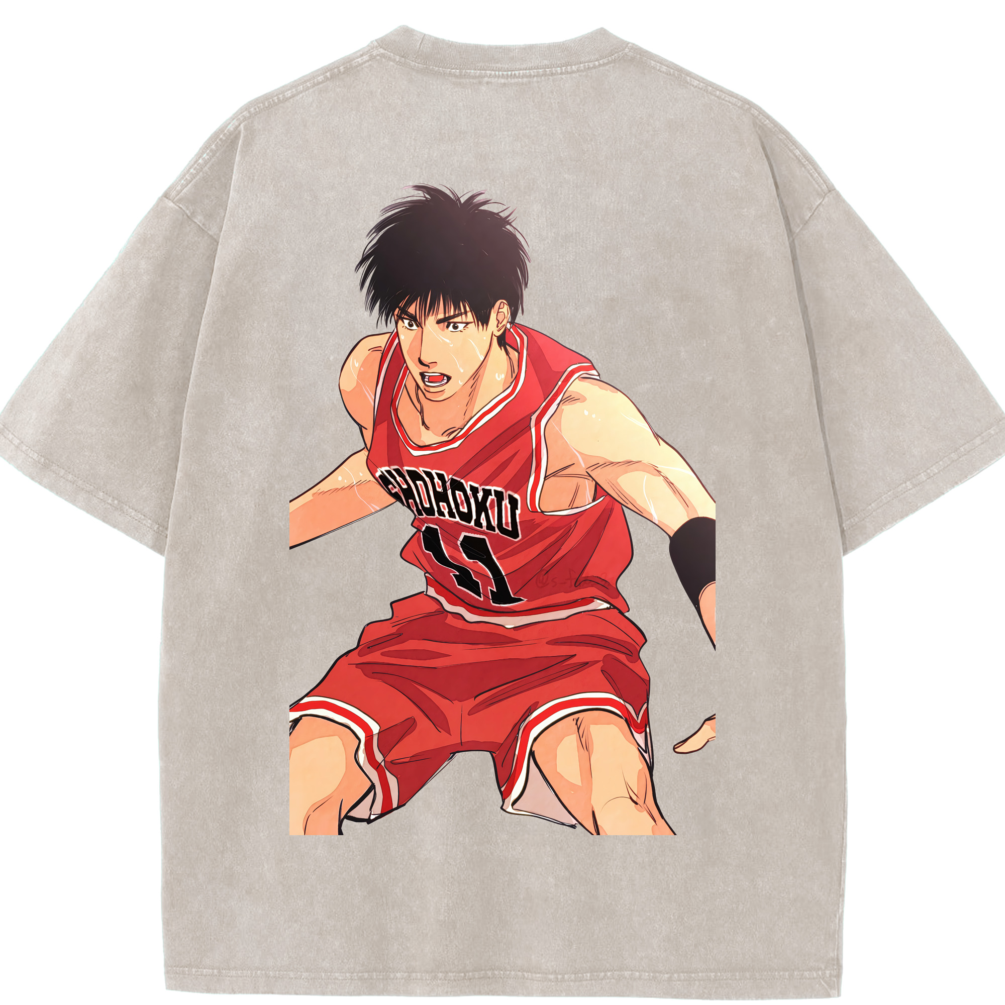 （画像用） SLAM DUNK／スラムダンク 綿100% ヴィンテージ風 半袖Tシャツ（背面プリント）