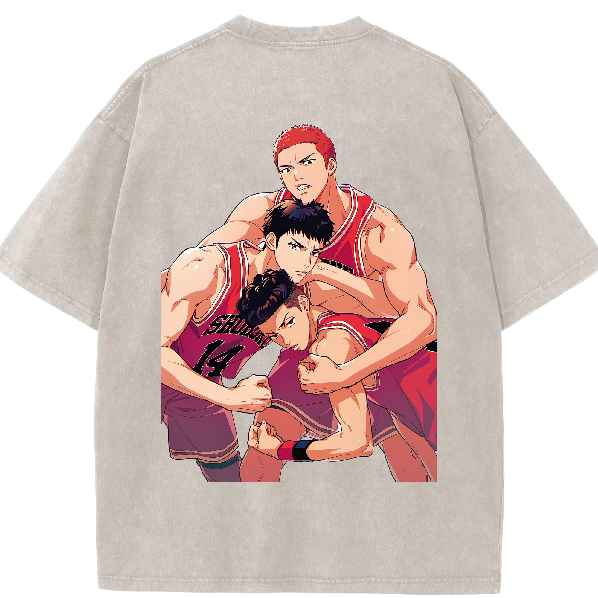 （画像用） SLAM DUNK／スラムダンク 綿100% ヴィンテージ風 半袖Tシャツ（背面プリント）