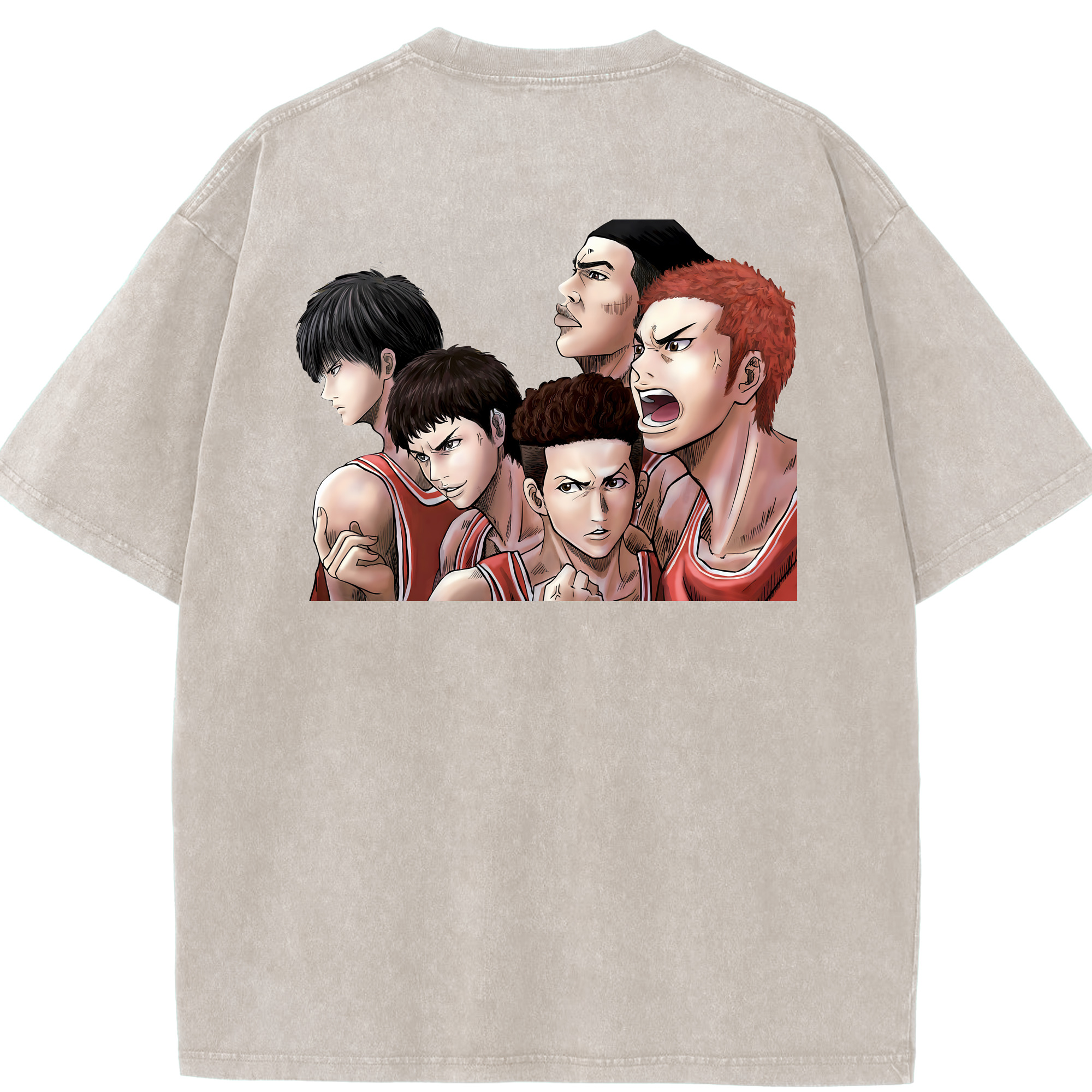 （画像用） SLAM DUNK／スラムダンク 綿100% ヴィンテージ風 半袖Tシャツ（背面プリント）