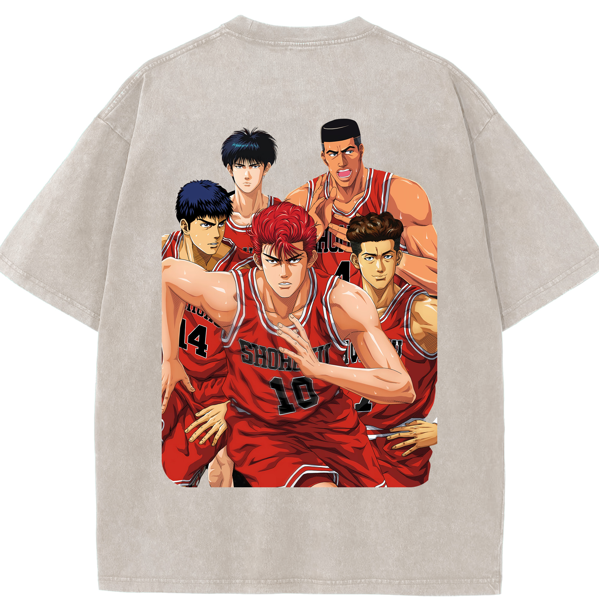 （画像用） SLAM DUNK／スラムダンク 綿100% ヴィンテージ風 半袖Tシャツ（背面プリント）