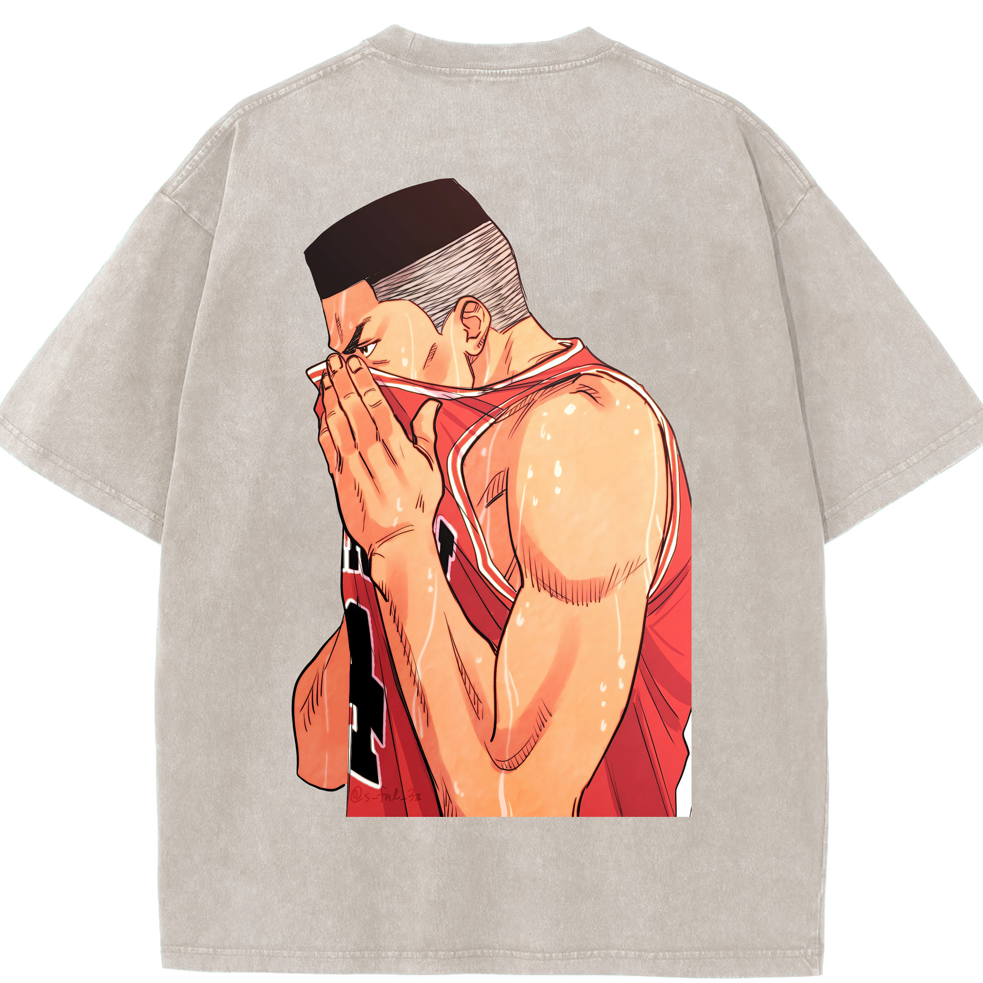 （画像用） SLAM DUNK／スラムダンク 綿100% ヴィンテージ風 半袖Tシャツ（背面プリント）