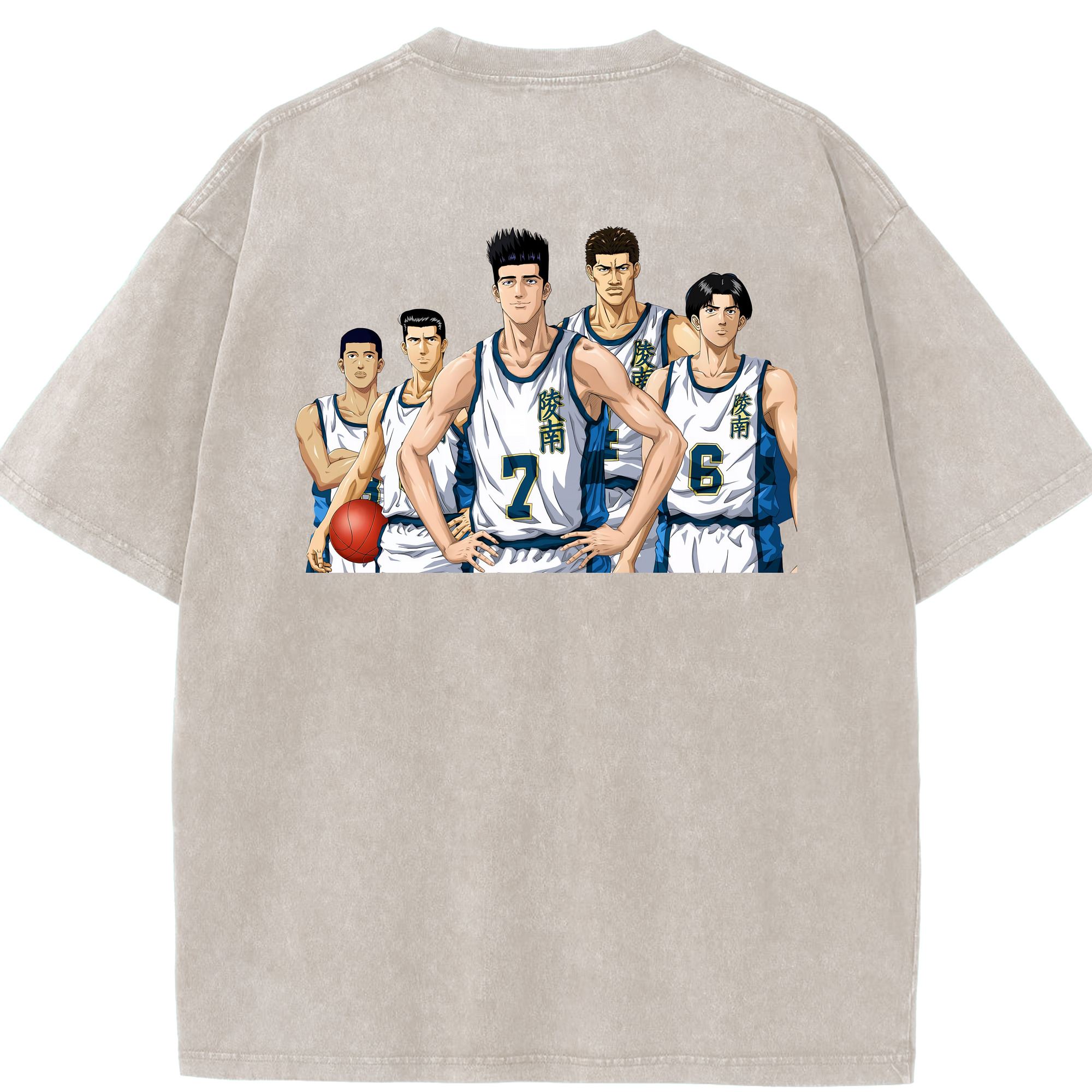 （画像用） SLAM DUNK／スラムダンク 綿100% ヴィンテージ風 半袖Tシャツ（背面プリント）