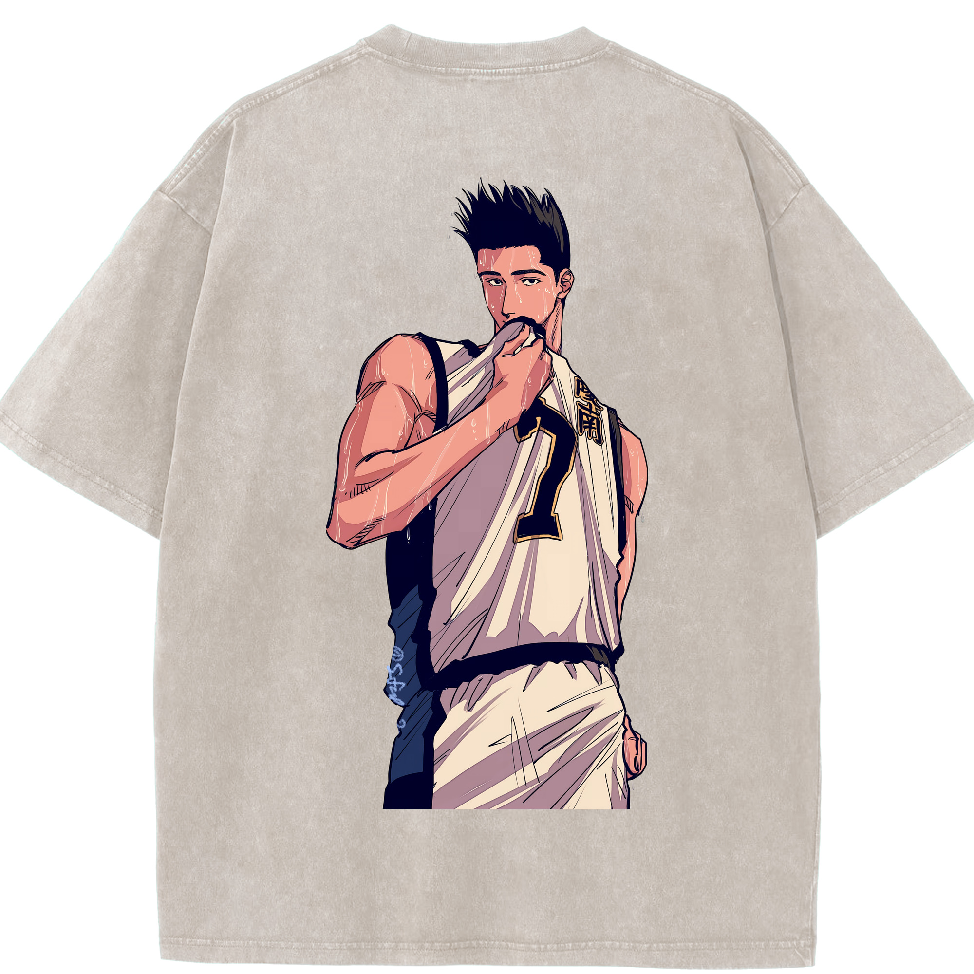 （画像用） SLAM DUNK／スラムダンク 綿100% ヴィンテージ風 半袖Tシャツ（背面プリント）