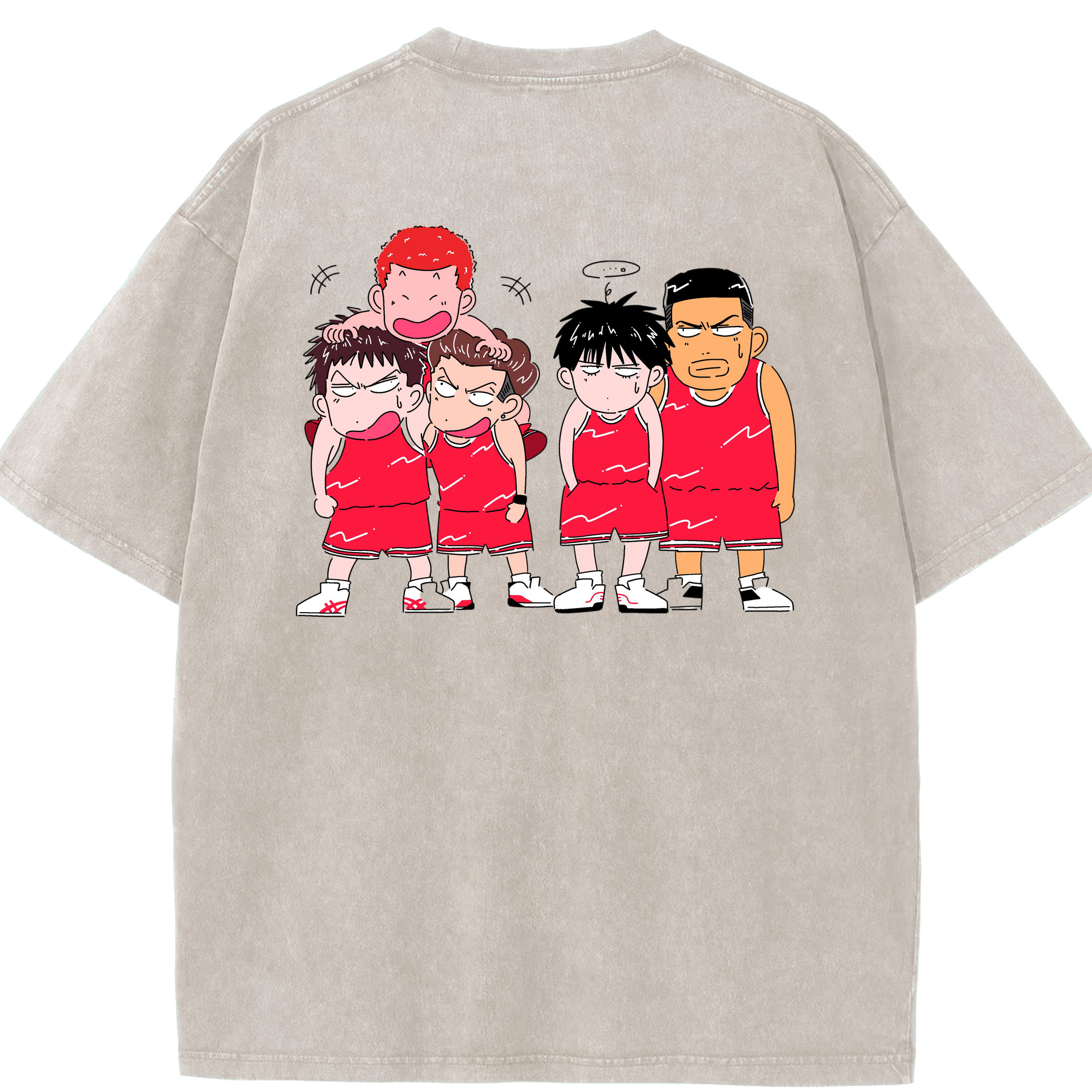 （画像用） SLAM DUNK／スラムダンク 綿100% ヴィンテージ風 半袖Tシャツ（背面プリント）