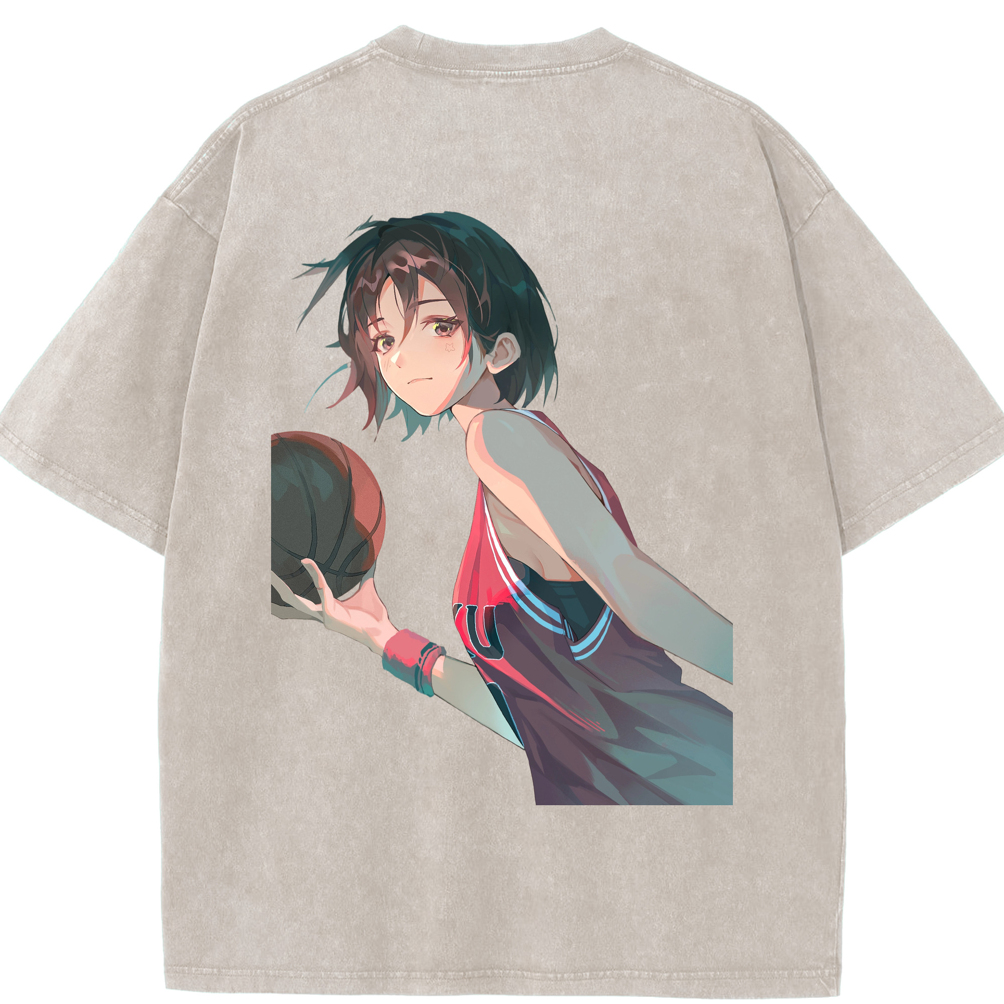 SLAM DUNK／スラムダンク 綿100% ヴィンテージ風 半袖Tシャツ（背面プリント）