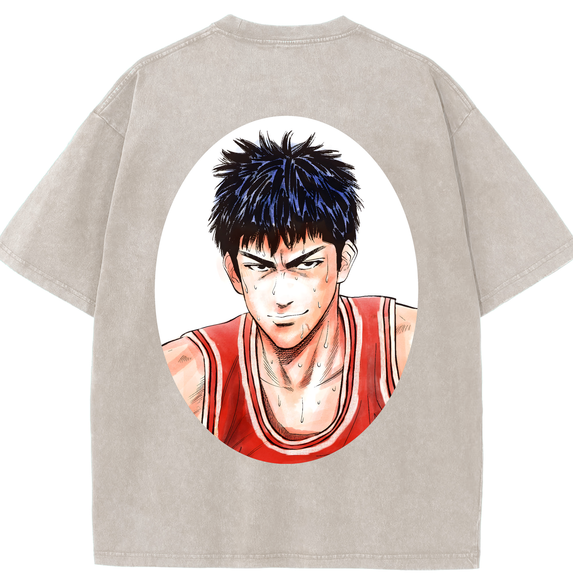 SLAM DUNK／スラムダンク 綿100% ヴィンテージ風 半袖Tシャツ（背面プリント）