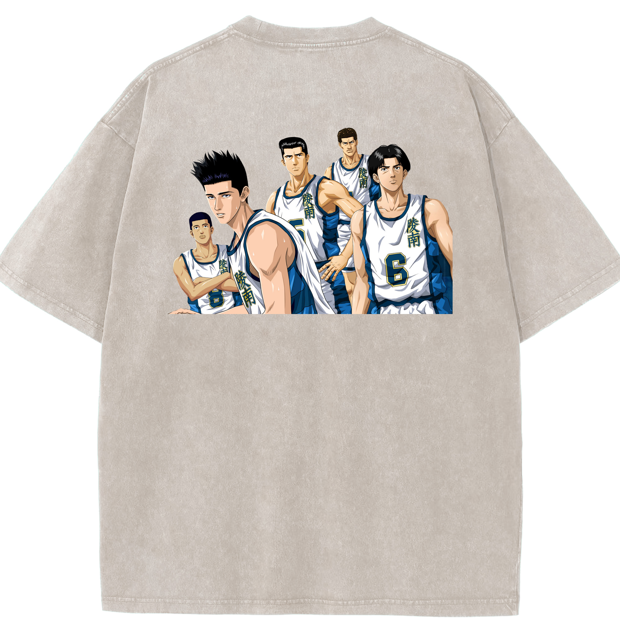 SLAM DUNK／スラムダンク 綿100% ヴィンテージ風 半袖Tシャツ（背面プリント）