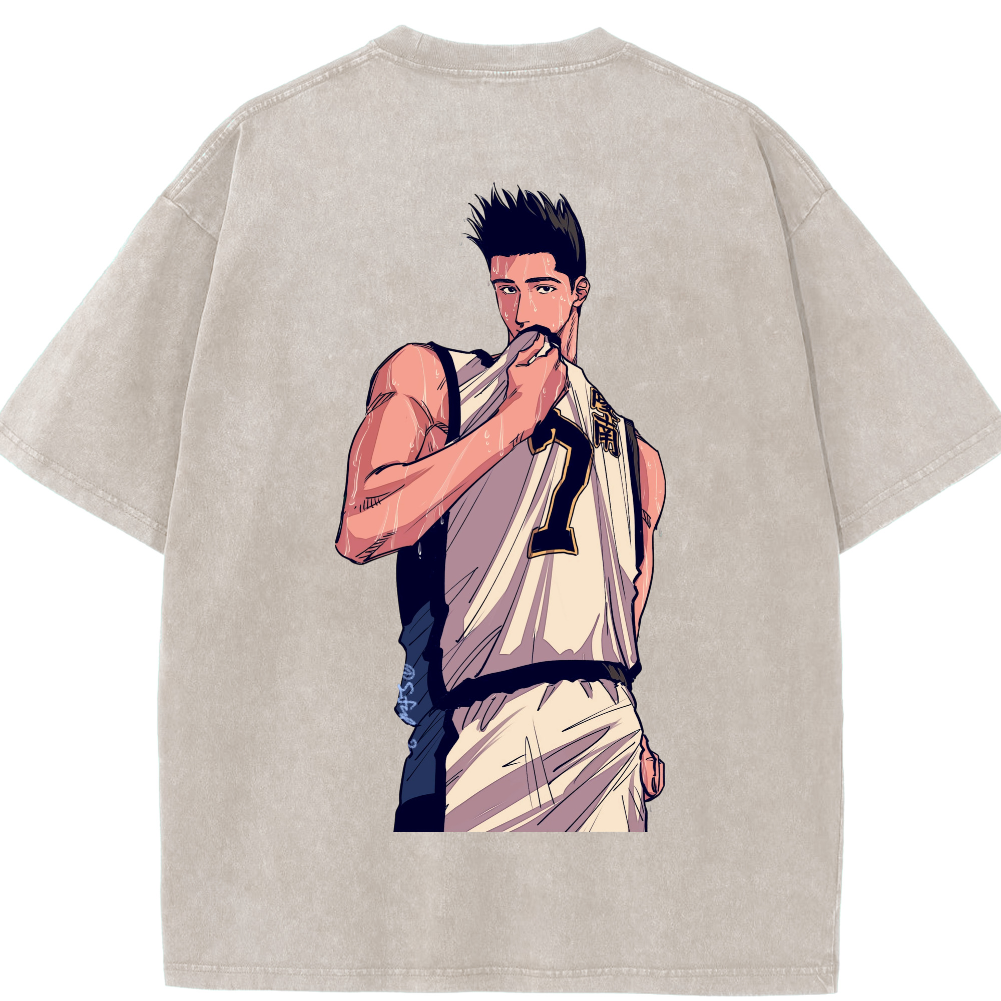 SLAM DUNK／スラムダンク 綿100% ヴィンテージ風 半袖Tシャツ（背面プリント）