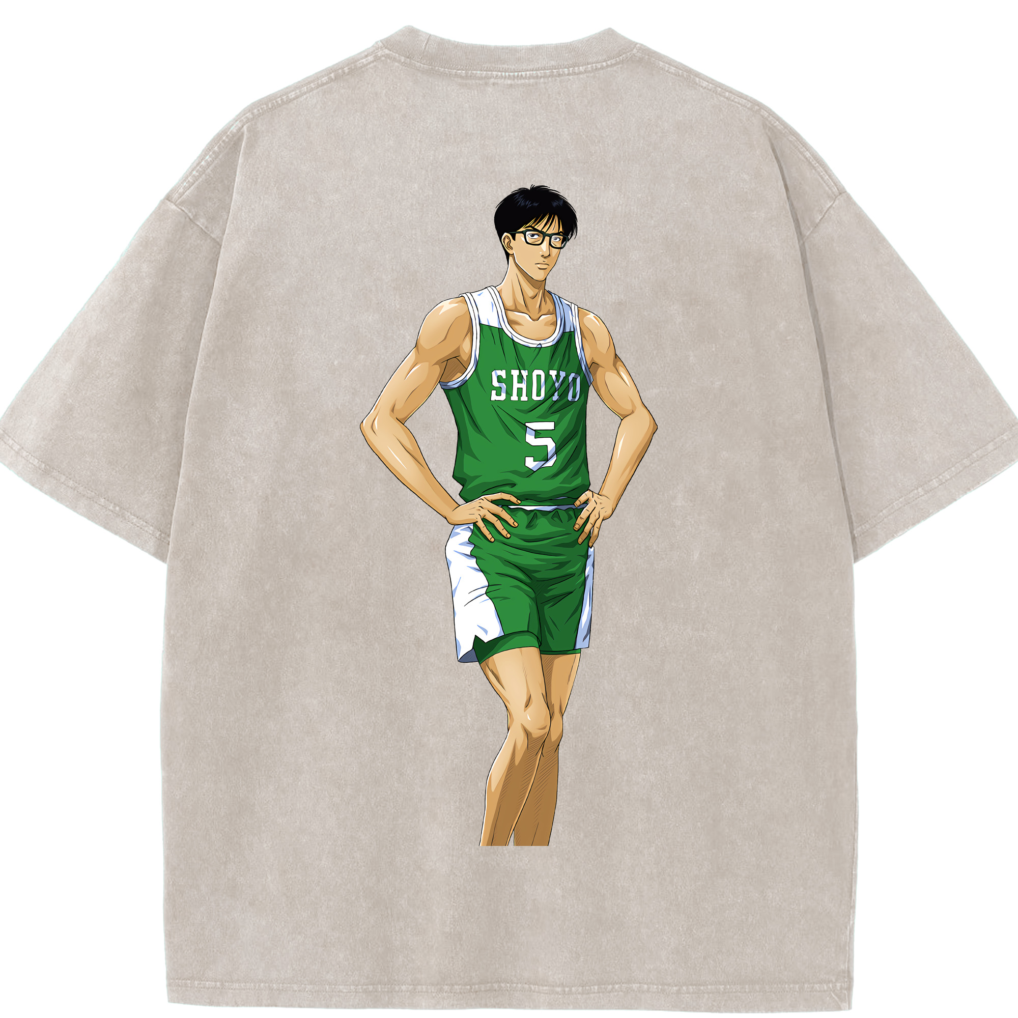 SLAM DUNK／スラムダンク 綿100% ヴィンテージ風 半袖Tシャツ（背面プリント）