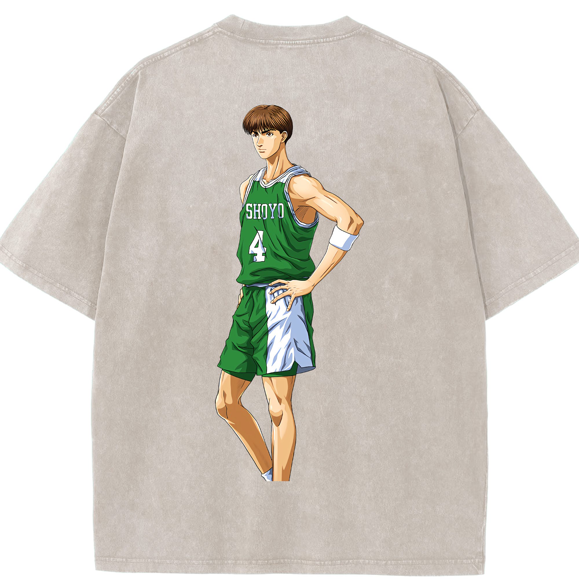 SLAM DUNK／スラムダンク 綿100% ヴィンテージ風 半袖Tシャツ（背面プリント）