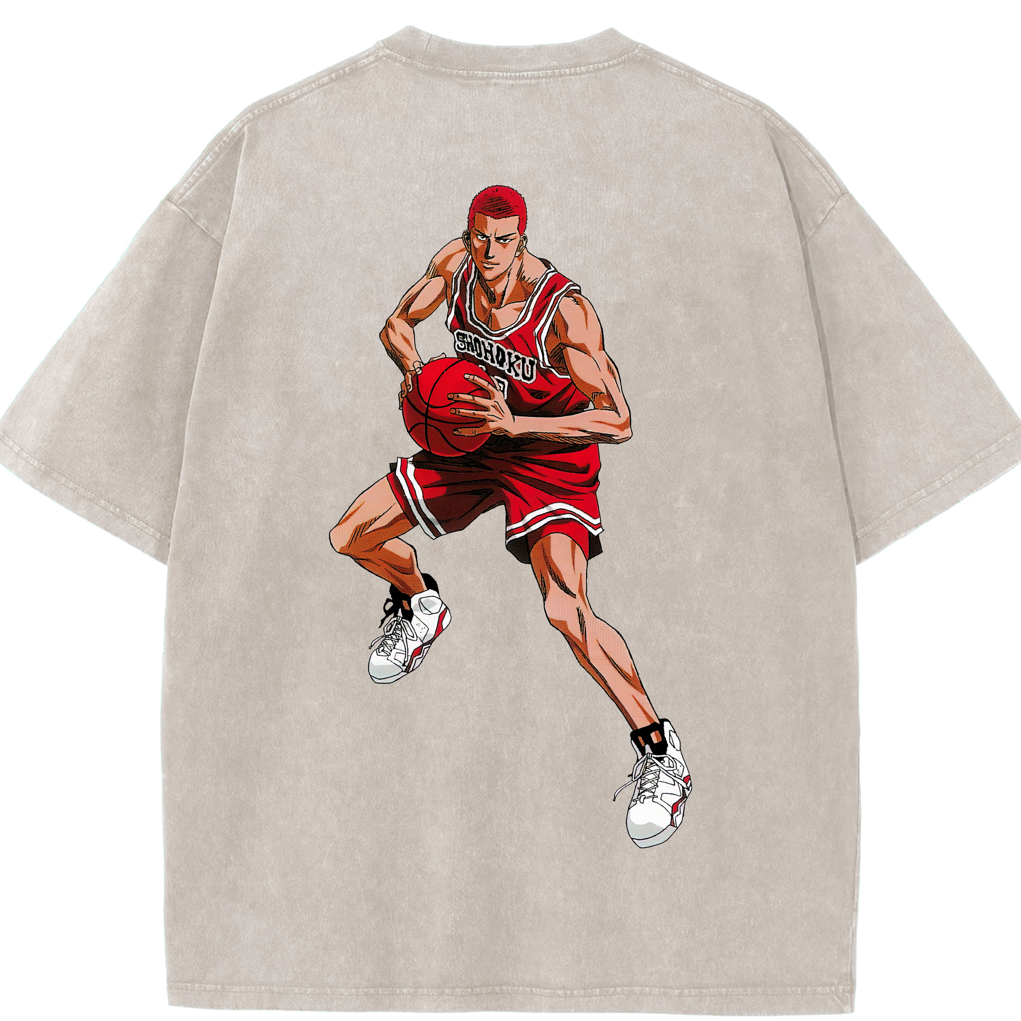 （画像用） SLAM DUNK／スラムダンク 綿100% ヴィンテージ風 半袖Tシャツ（背面プリント）