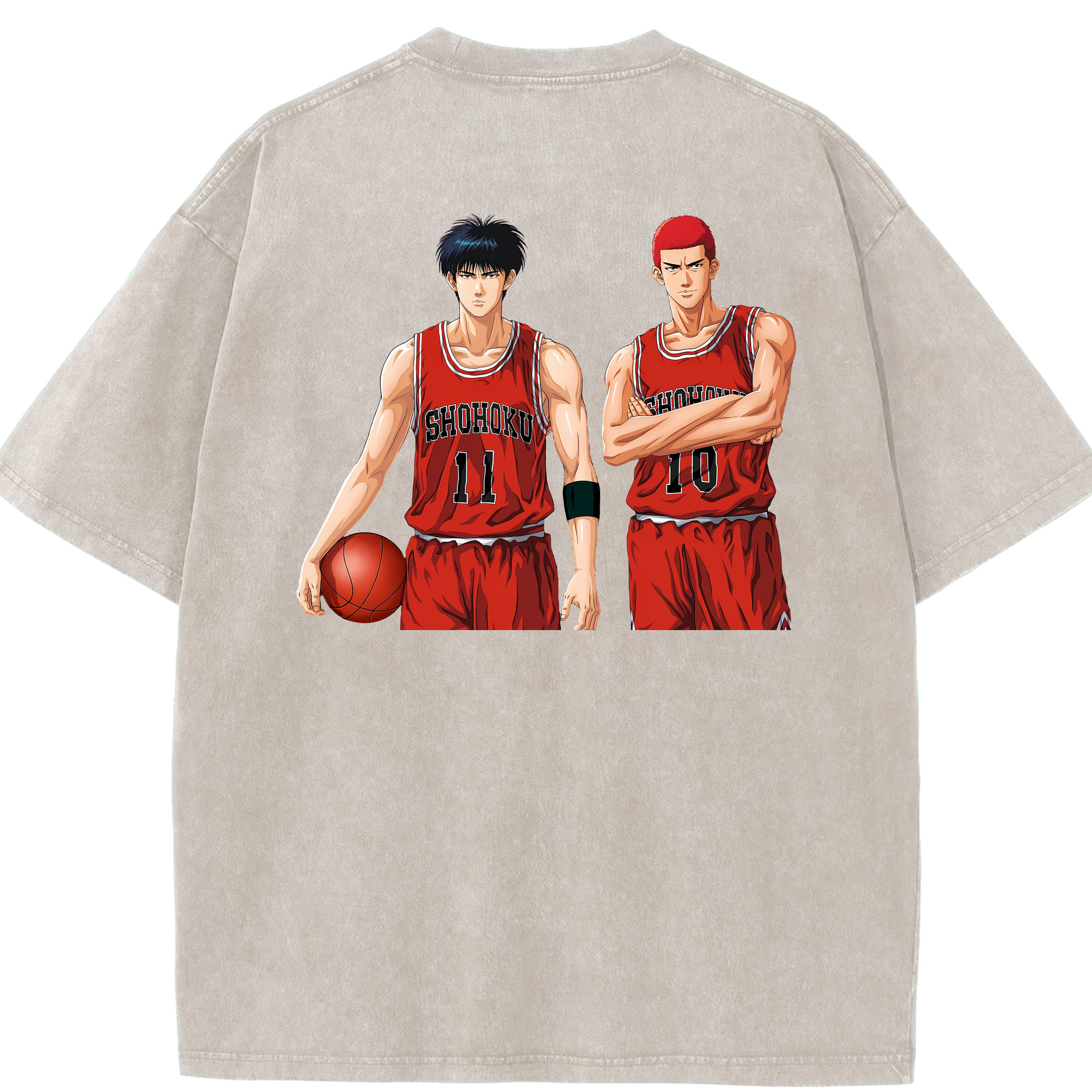 （画像用） SLAM DUNK／スラムダンク 綿100% ヴィンテージ風 半袖Tシャツ（背面プリント）