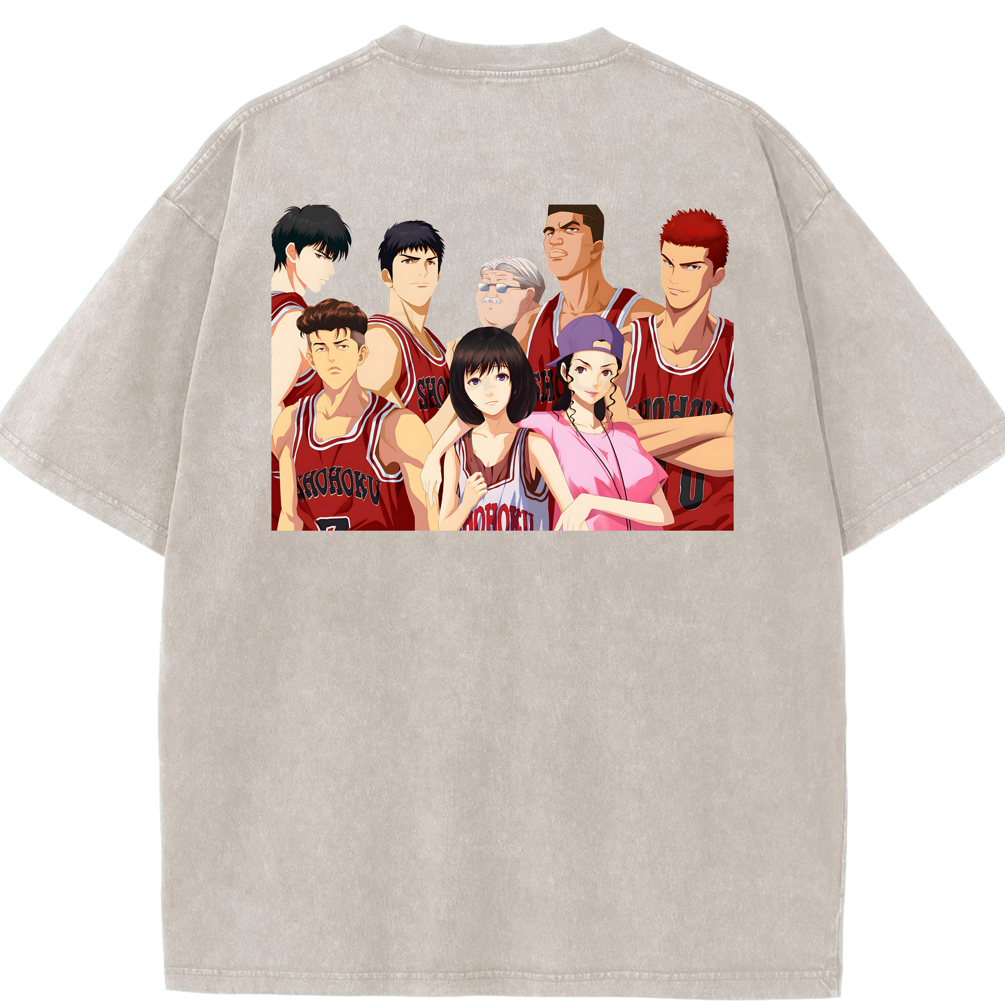 （画像用） SLAM DUNK／スラムダンク 綿100% ヴィンテージ風 半袖Tシャツ（背面プリント）