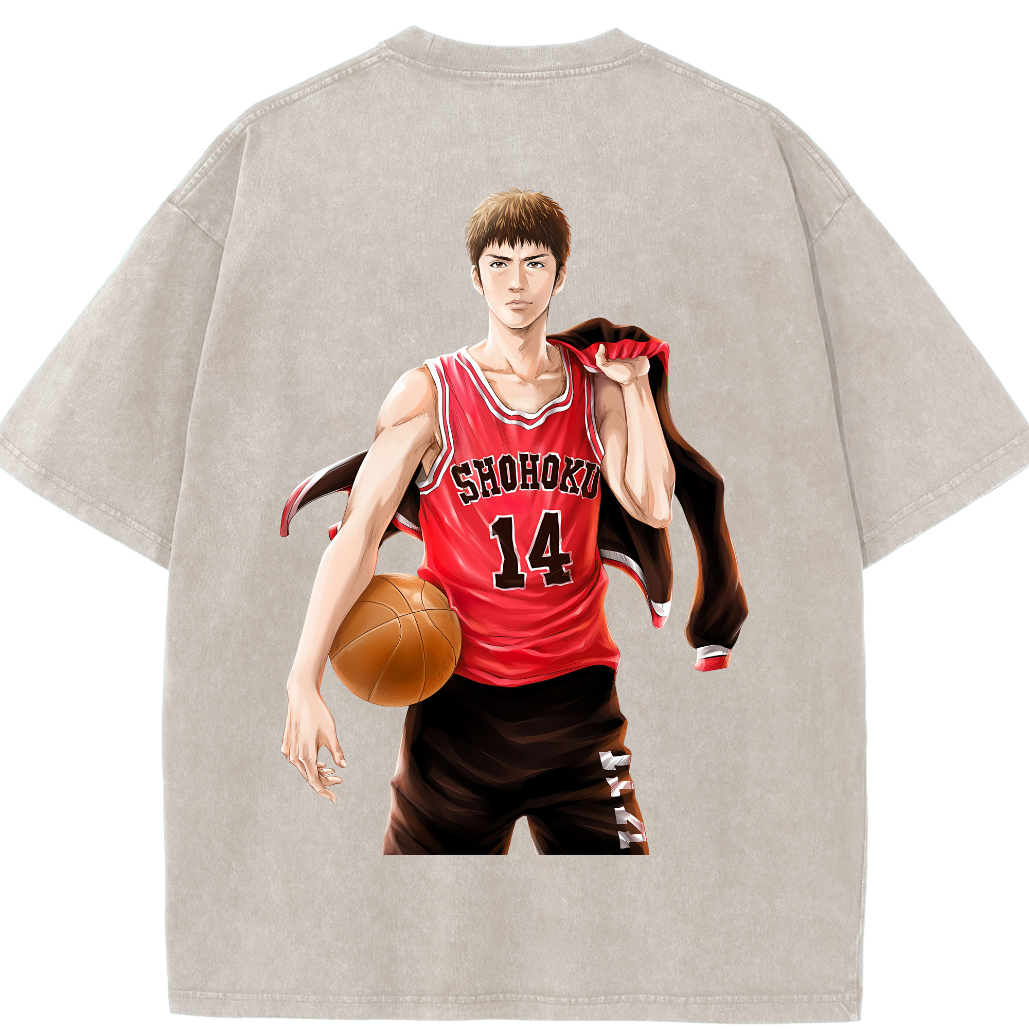 （画像用） SLAM DUNK／スラムダンク 綿100% ヴィンテージ風 半袖Tシャツ（背面プリント）