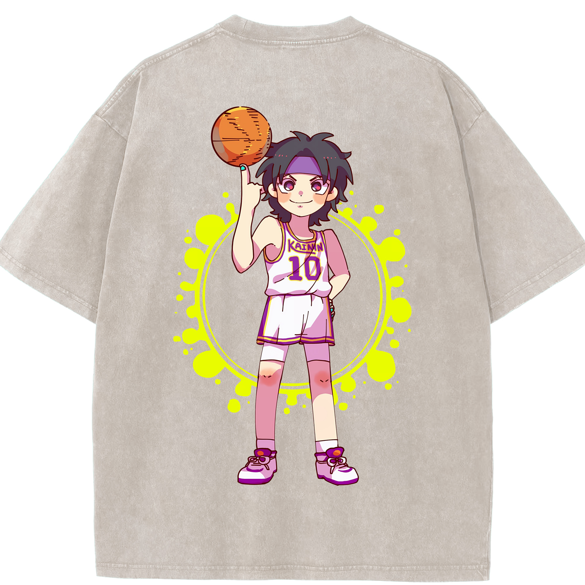 SLAM DUNK／スラムダンク 綿100% ヴィンテージ風 半袖Tシャツ（背面プリント）