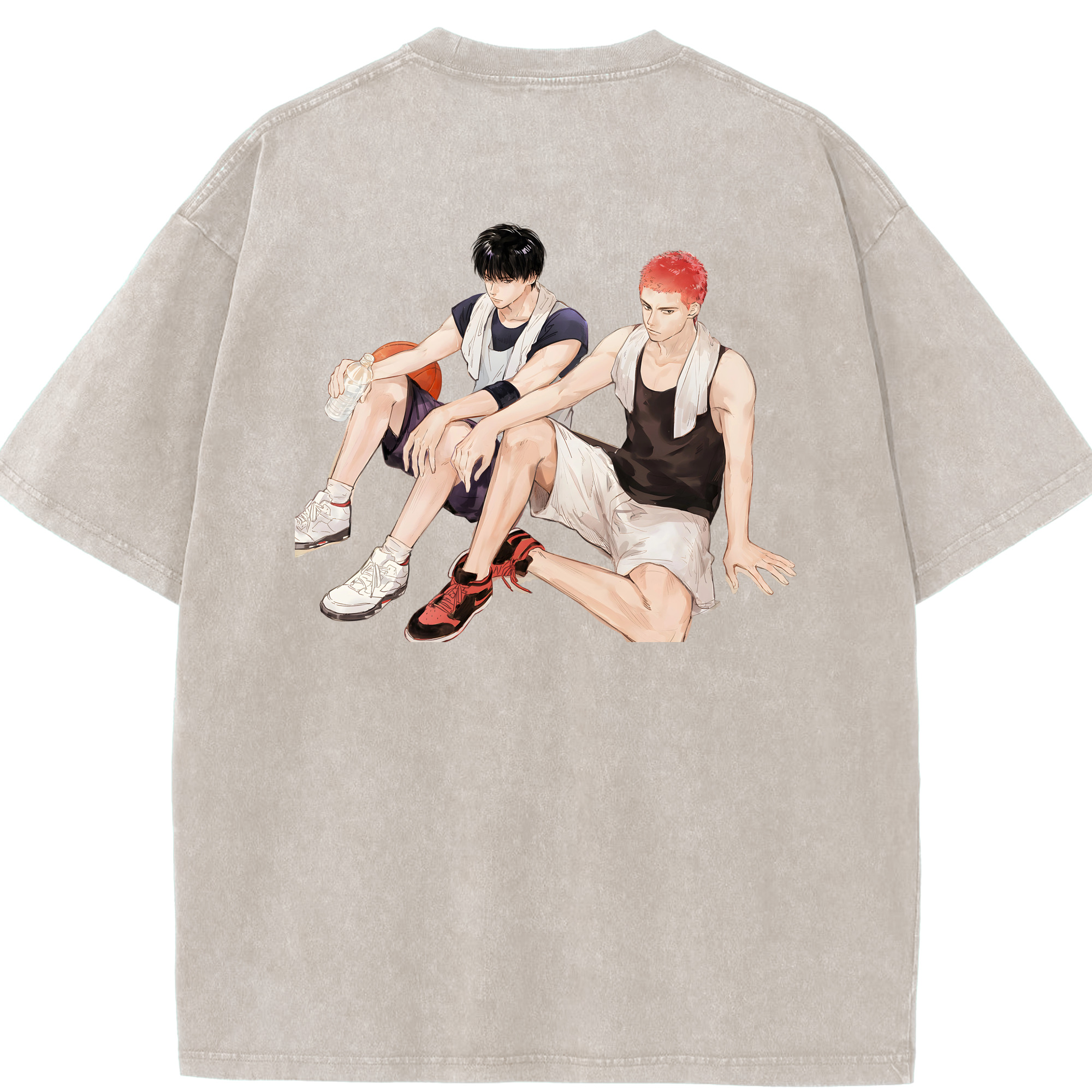 SLAM DUNK／スラムダンク 綿100% ヴィンテージ風 半袖Tシャツ（背面プリント）