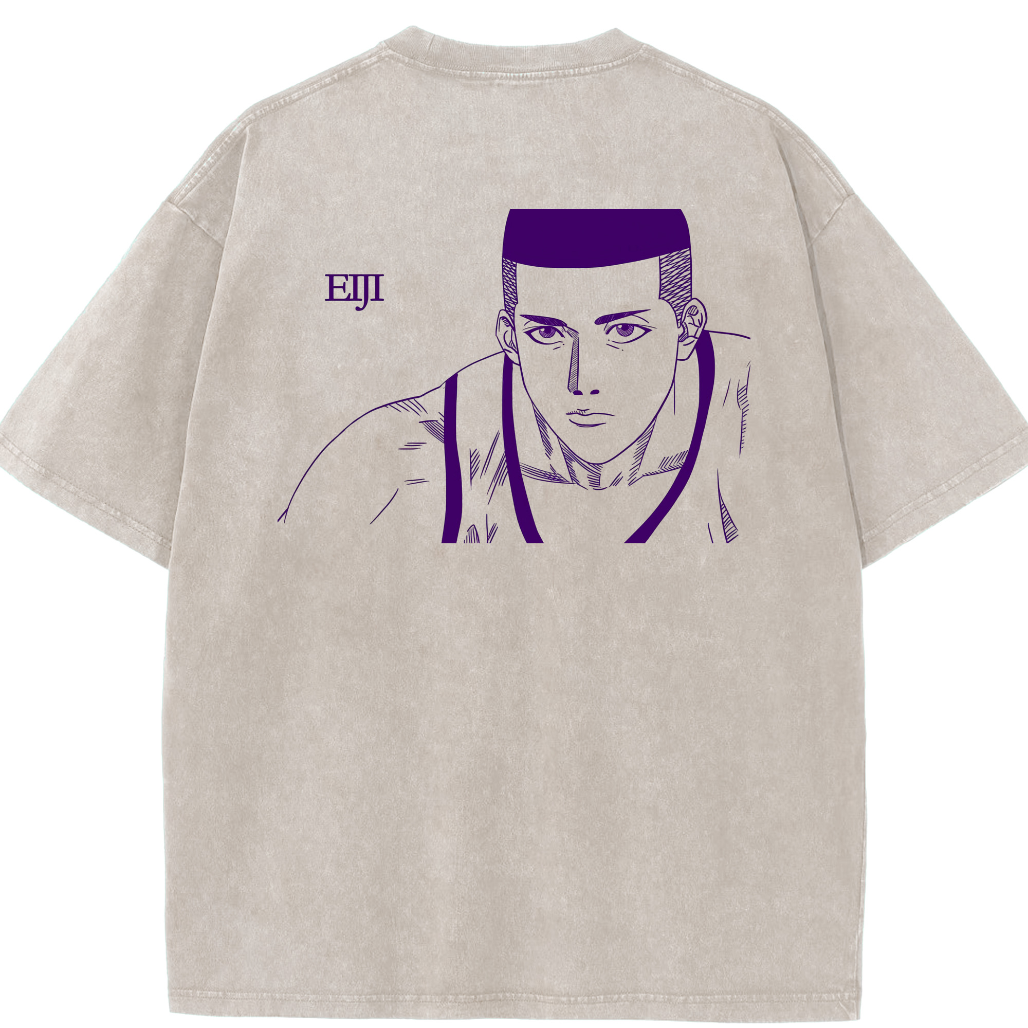 SLAM DUNK／スラムダンク 綿100% ヴィンテージ風 半袖Tシャツ（背面プリント）