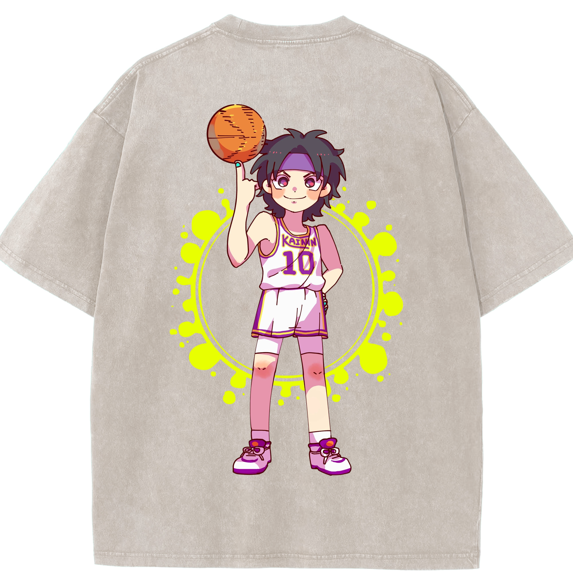 SLAM DUNK／スラムダンク 綿100% ヴィンテージ風 半袖Tシャツ（背面プリント）