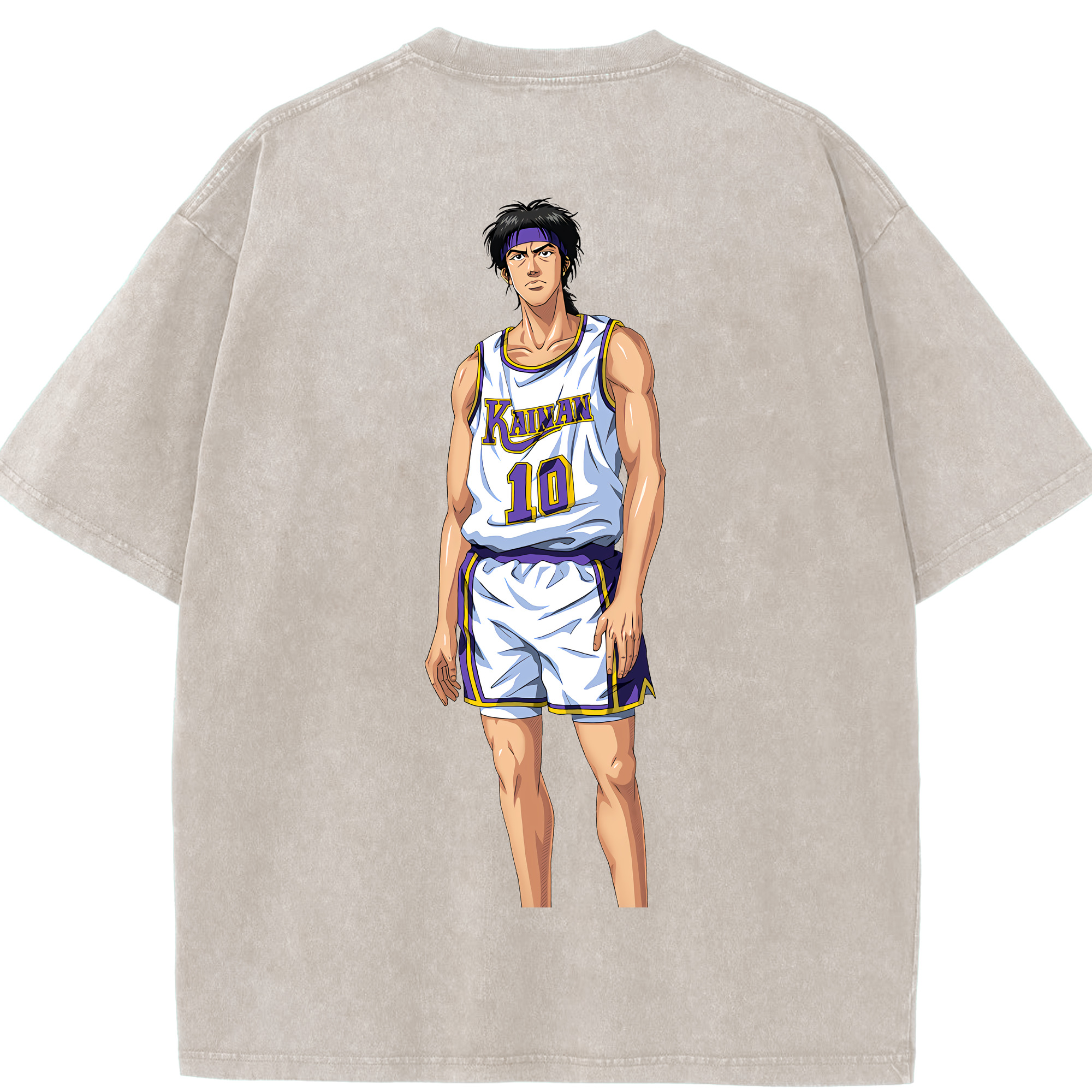 SLAM DUNK／スラムダンク 綿100% ヴィンテージ風 半袖Tシャツ（背面プリント）