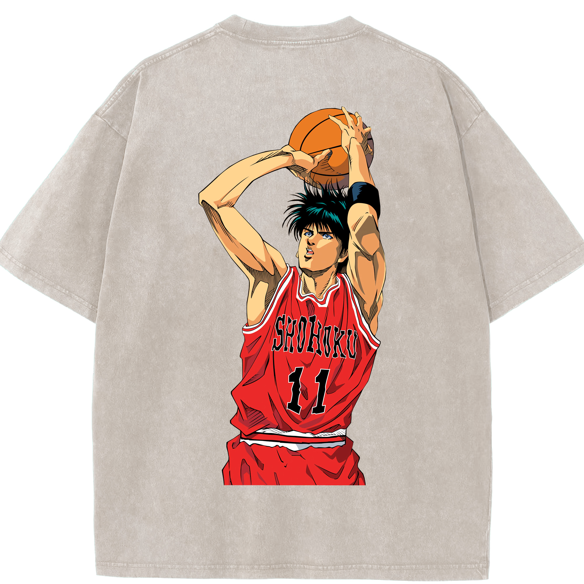 （画像用） SLAM DUNK／スラムダンク 綿100% ヴィンテージ風 半袖Tシャツ（背面プリント）