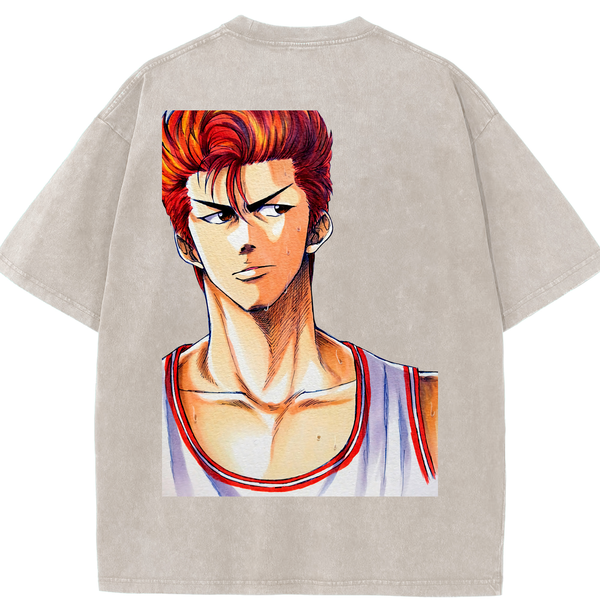 （画像用） SLAM DUNK／スラムダンク 綿100% ヴィンテージ風 半袖Tシャツ（背面プリント）