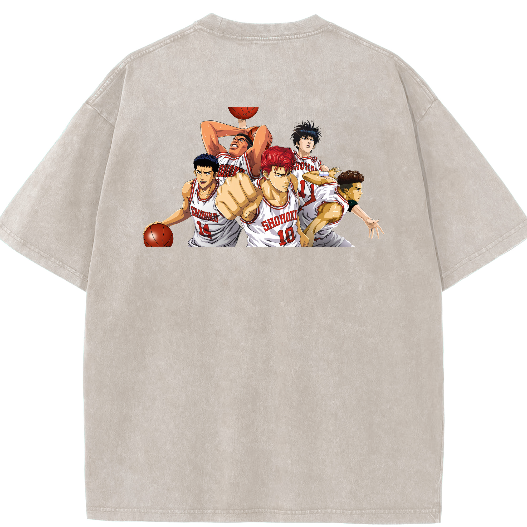 （画像用） SLAM DUNK／スラムダンク 綿100% ヴィンテージ風 半袖Tシャツ（背面プリント）