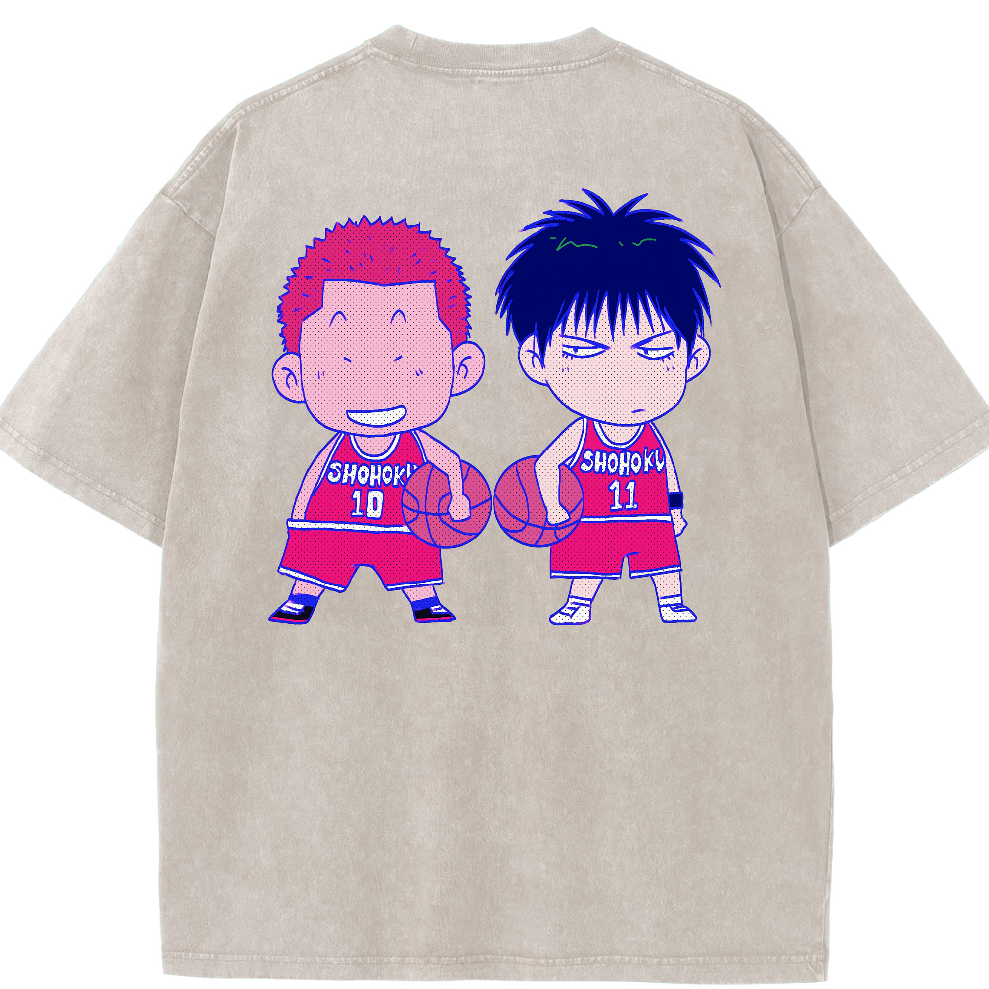 （画像用） SLAM DUNK／スラムダンク 綿100% ヴィンテージ風 半袖Tシャツ（背面プリント）