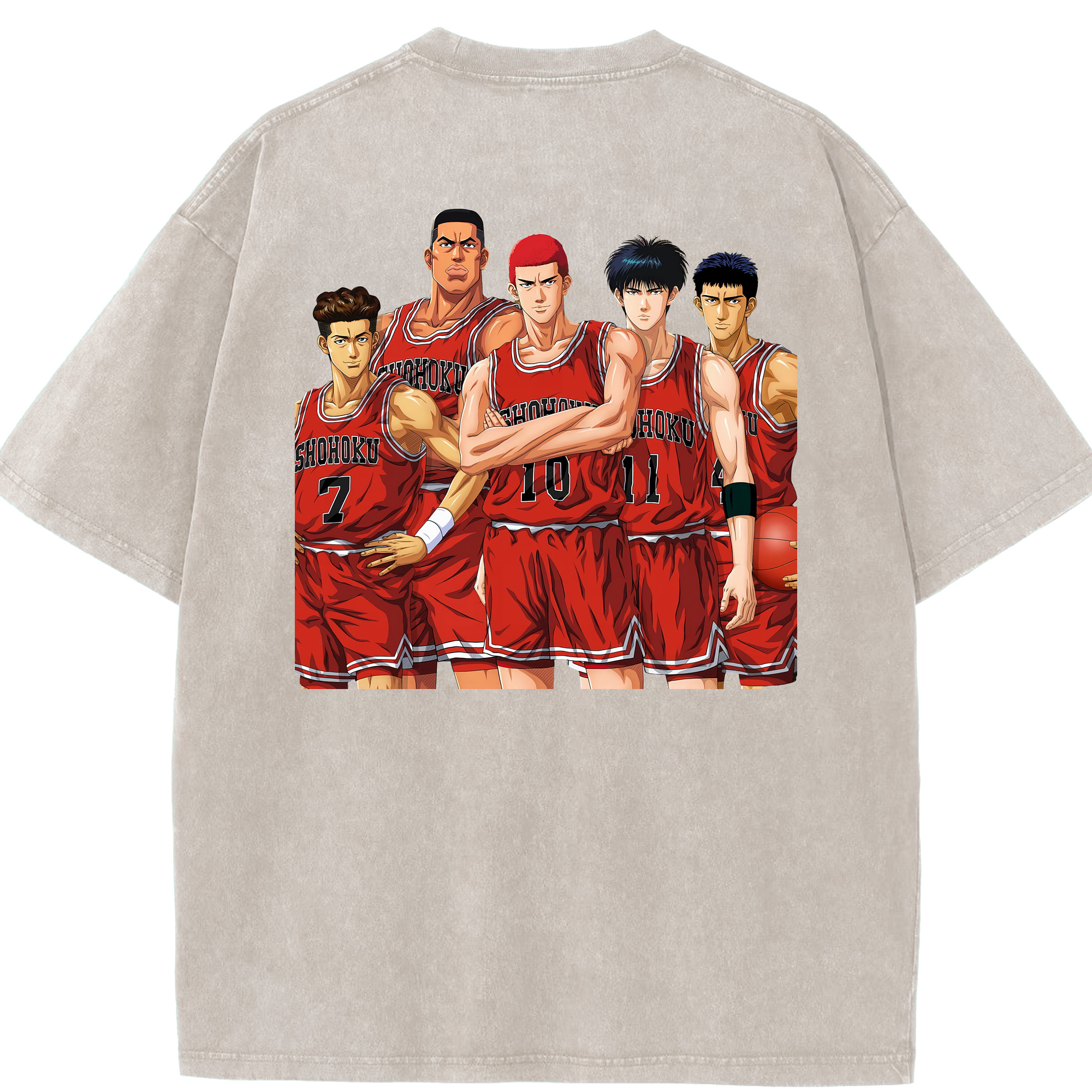 （画像用） SLAM DUNK／スラムダンク 綿100% ヴィンテージ風 半袖Tシャツ（背面プリント）