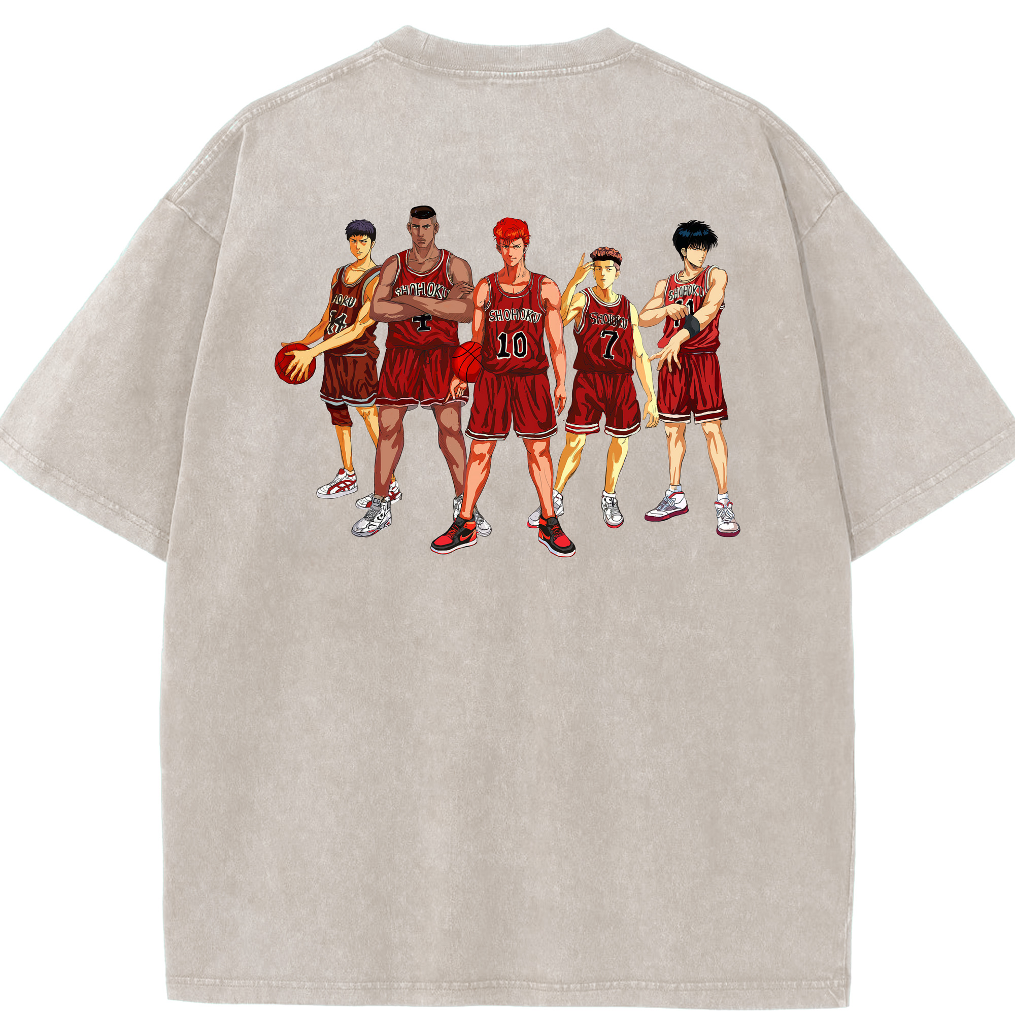 （画像用） SLAM DUNK／スラムダンク 綿100% ヴィンテージ風 半袖Tシャツ（背面プリント）
