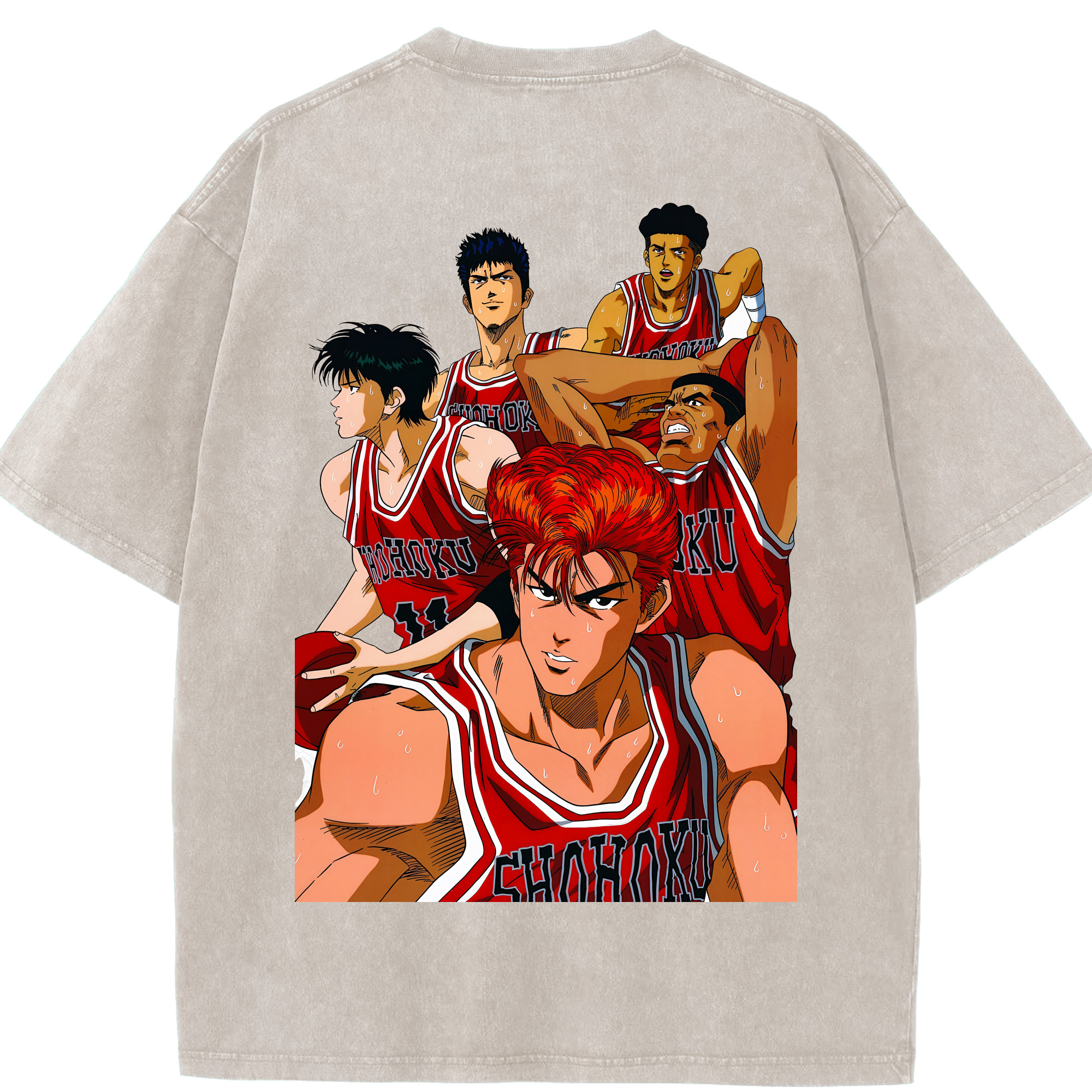 （画像用） SLAM DUNK／スラムダンク 綿100% ヴィンテージ風 半袖Tシャツ（背面プリント）