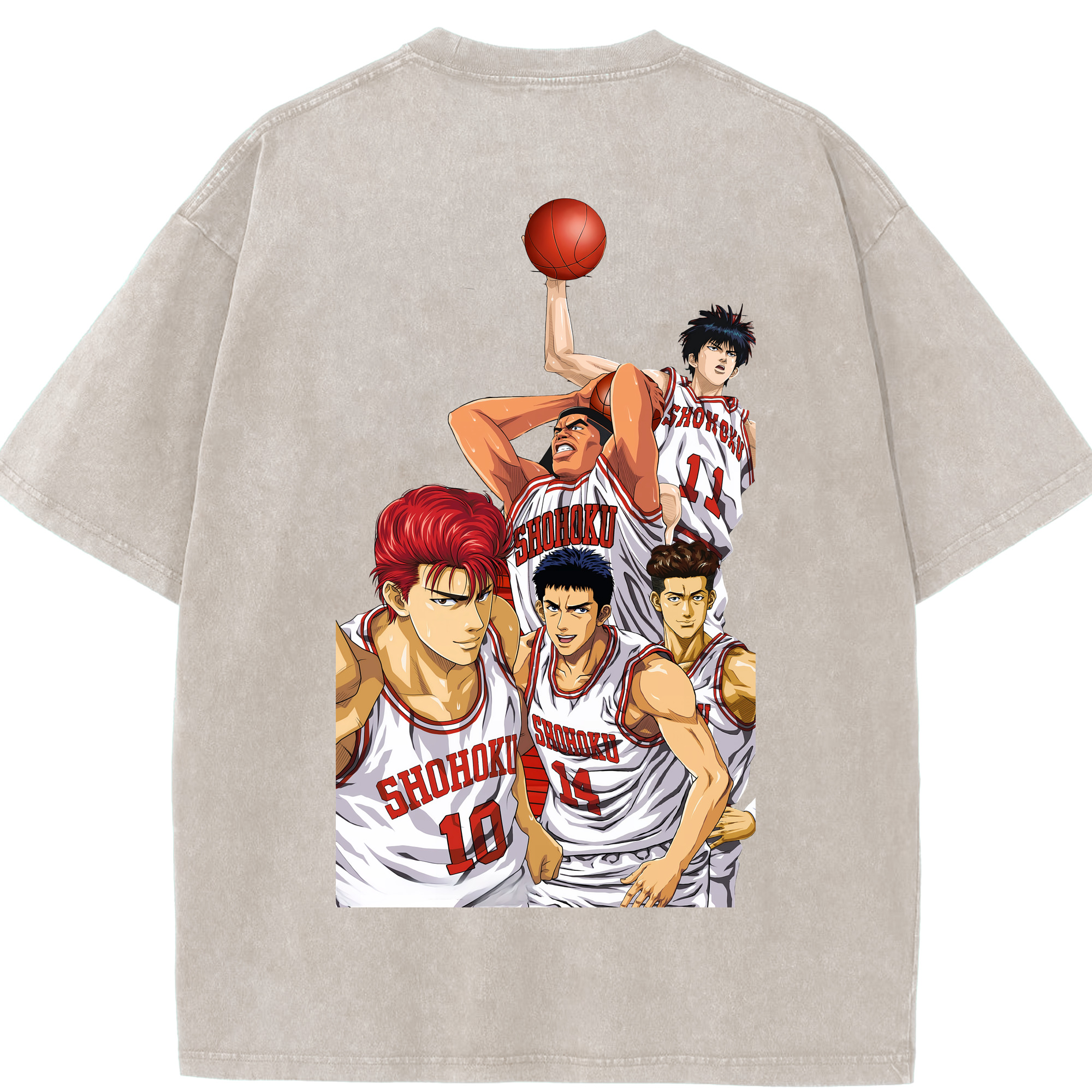 （画像用） SLAM DUNK／スラムダンク 綿100% ヴィンテージ風 半袖Tシャツ（背面プリント）