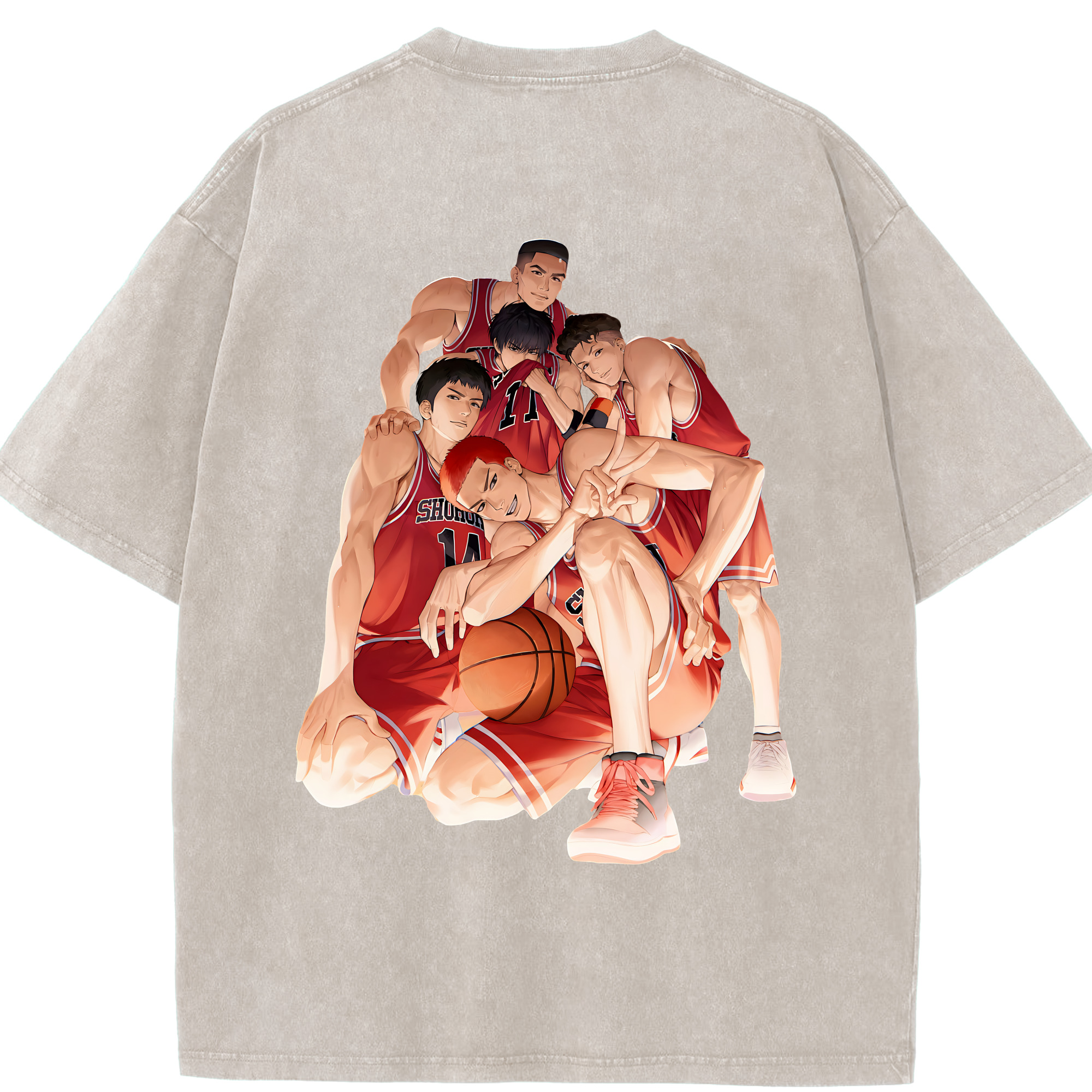 （画像用） SLAM DUNK／スラムダンク 綿100% ヴィンテージ風 半袖Tシャツ（背面プリント）