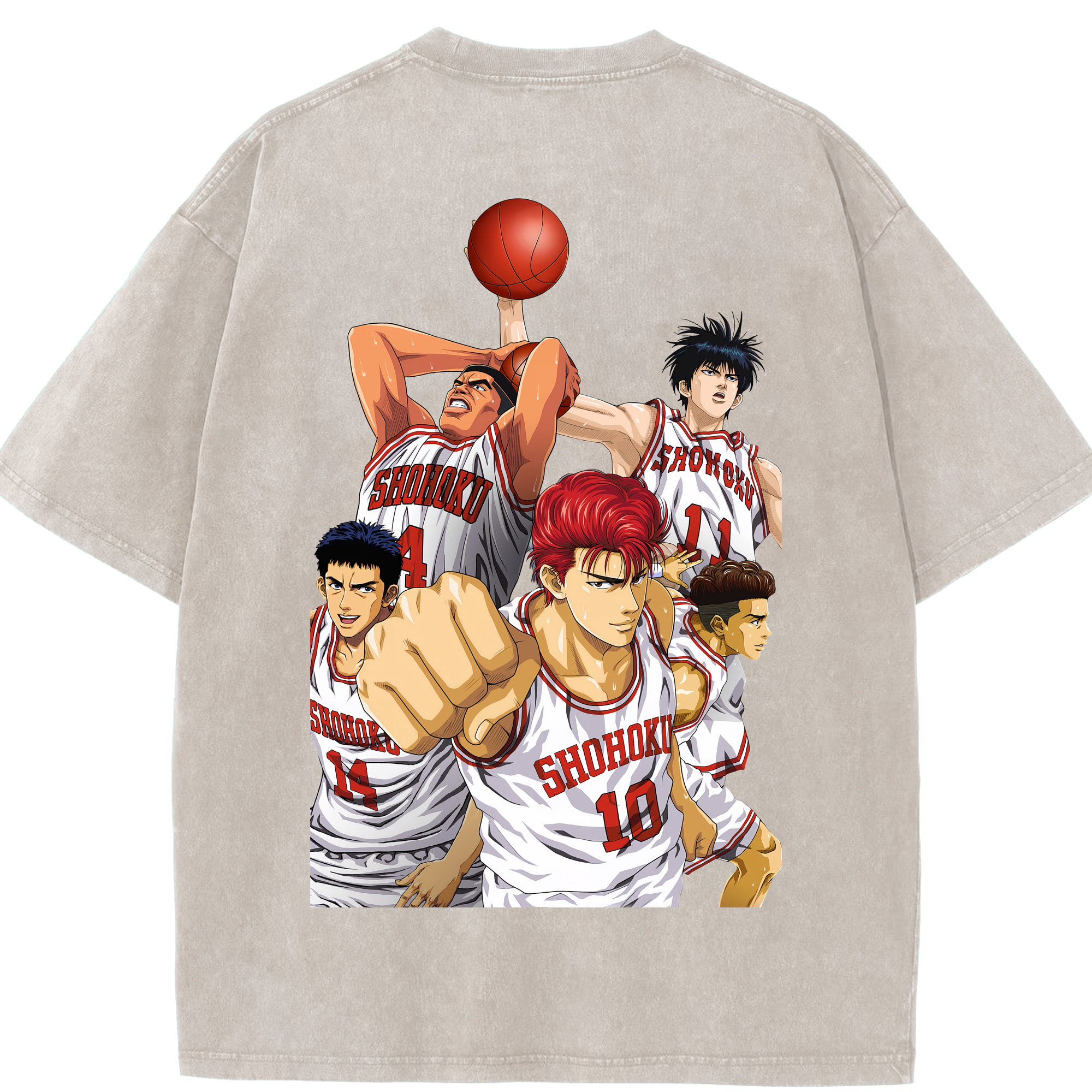 （画像用） SLAM DUNK／スラムダンク 綿100% ヴィンテージ風 半袖Tシャツ（背面プリント）