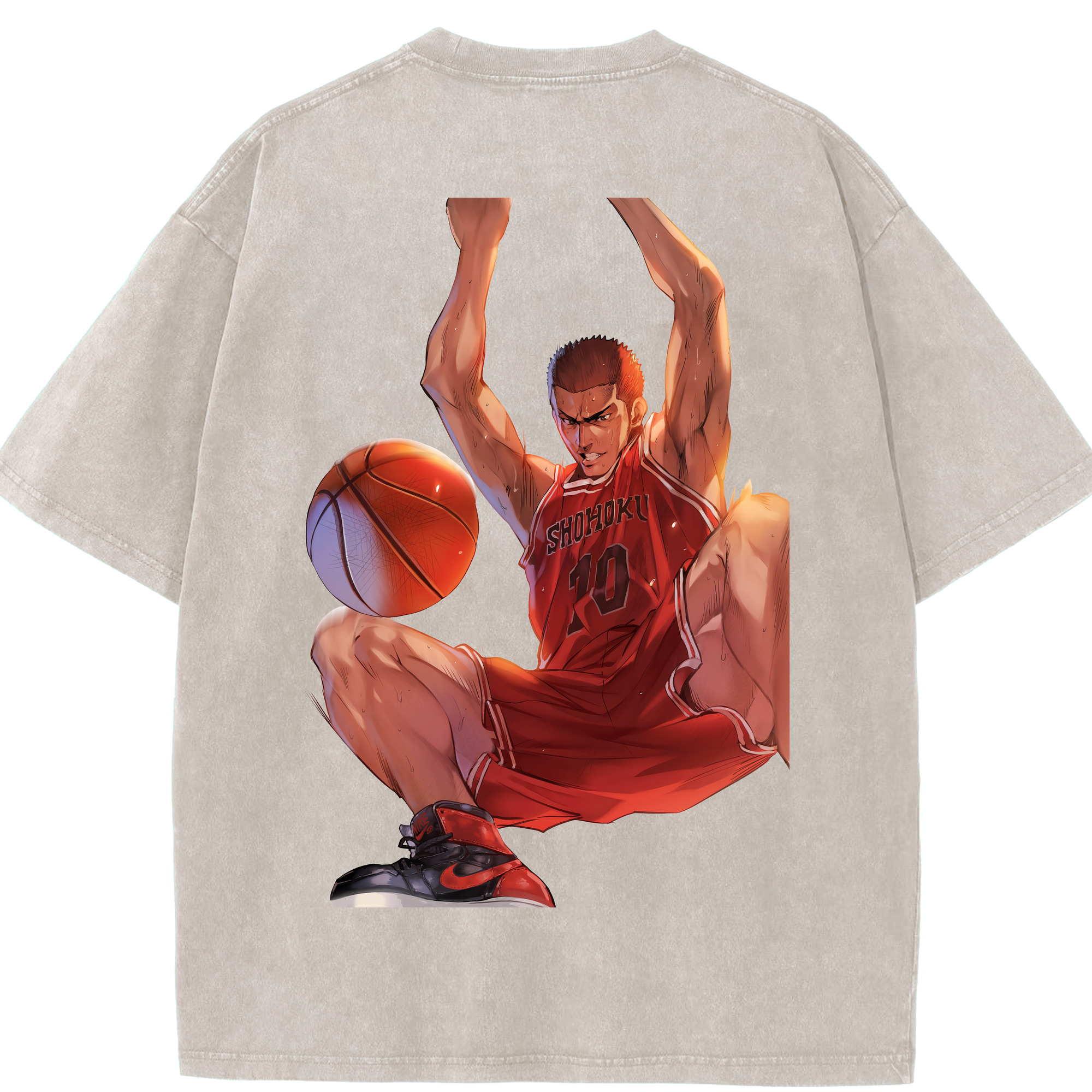 （画像用） SLAM DUNK／スラムダンク 綿100% ヴィンテージ風 半袖Tシャツ（背面プリント）