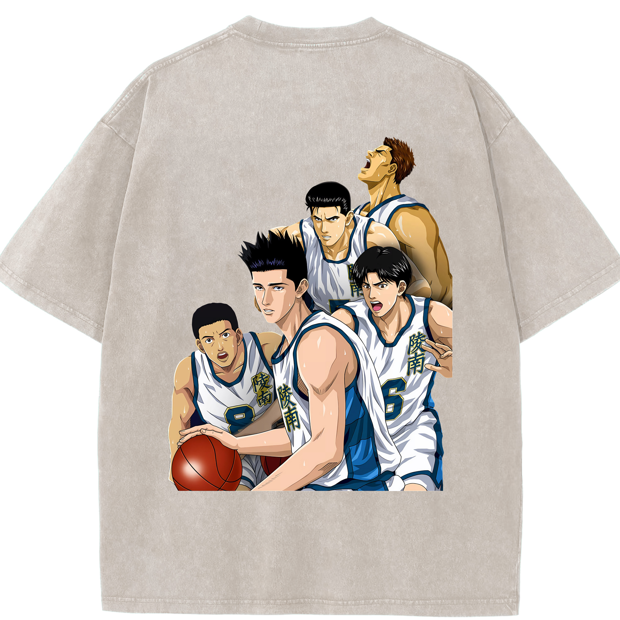 （画像用） SLAM DUNK／スラムダンク 綿100% ヴィンテージ風 半袖Tシャツ（背面プリント）