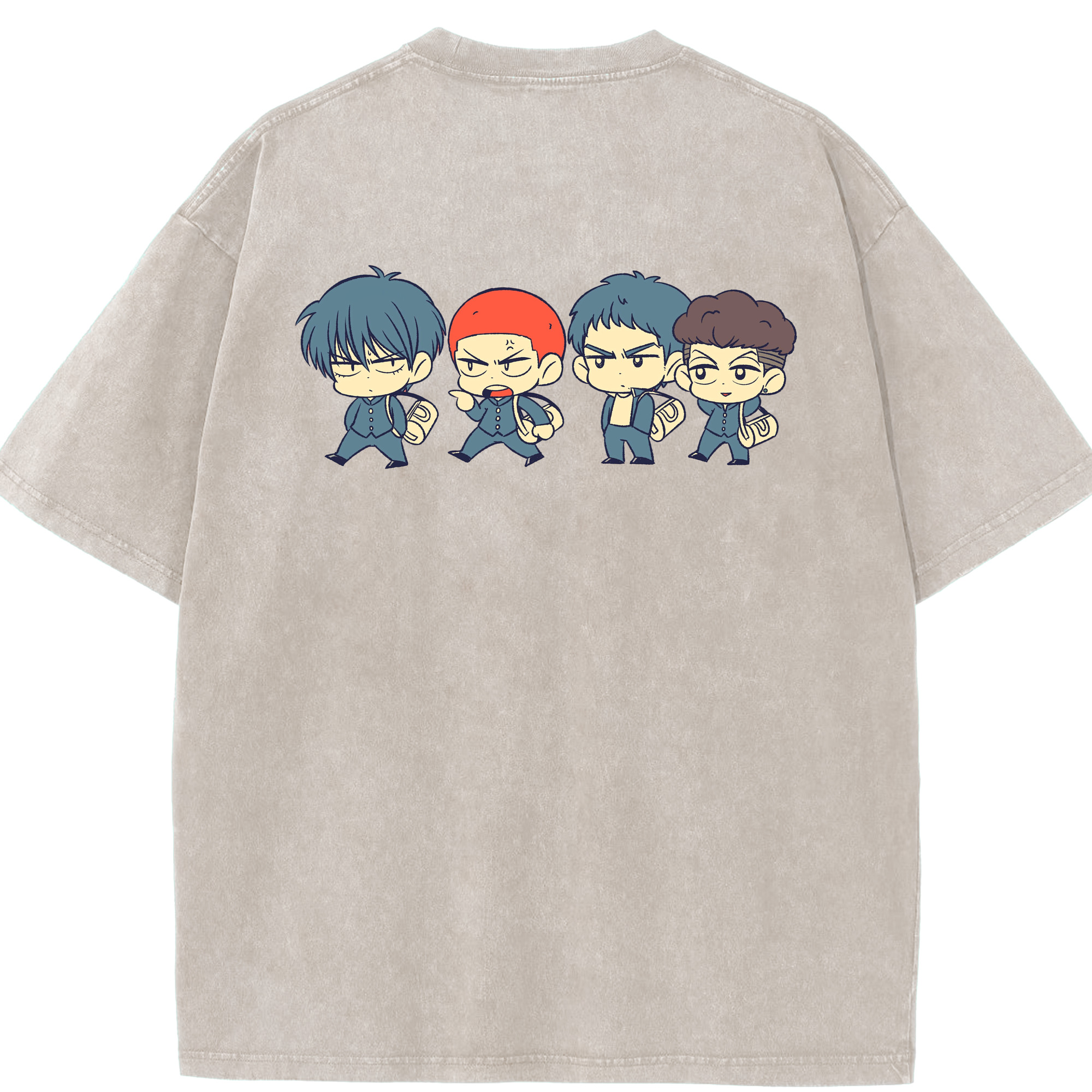 SLAM DUNK／スラムダンク 綿100% ヴィンテージ風 半袖Tシャツ（背面プリント）