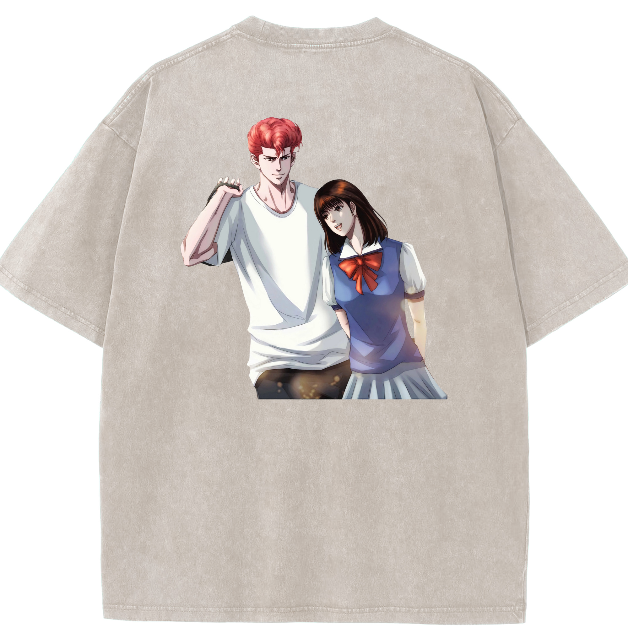 SLAM DUNK／スラムダンク 綿100% ヴィンテージ風 半袖Tシャツ（背面プリント）