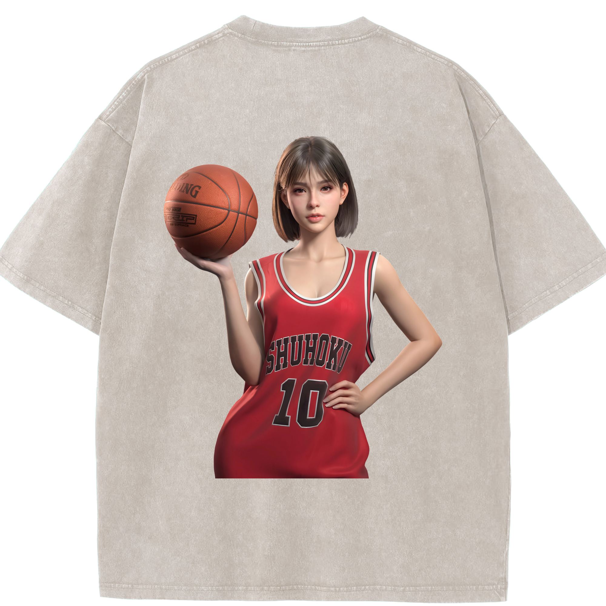 SLAM DUNK／スラムダンク 綿100% ヴィンテージ風 半袖Tシャツ（背面プリント）