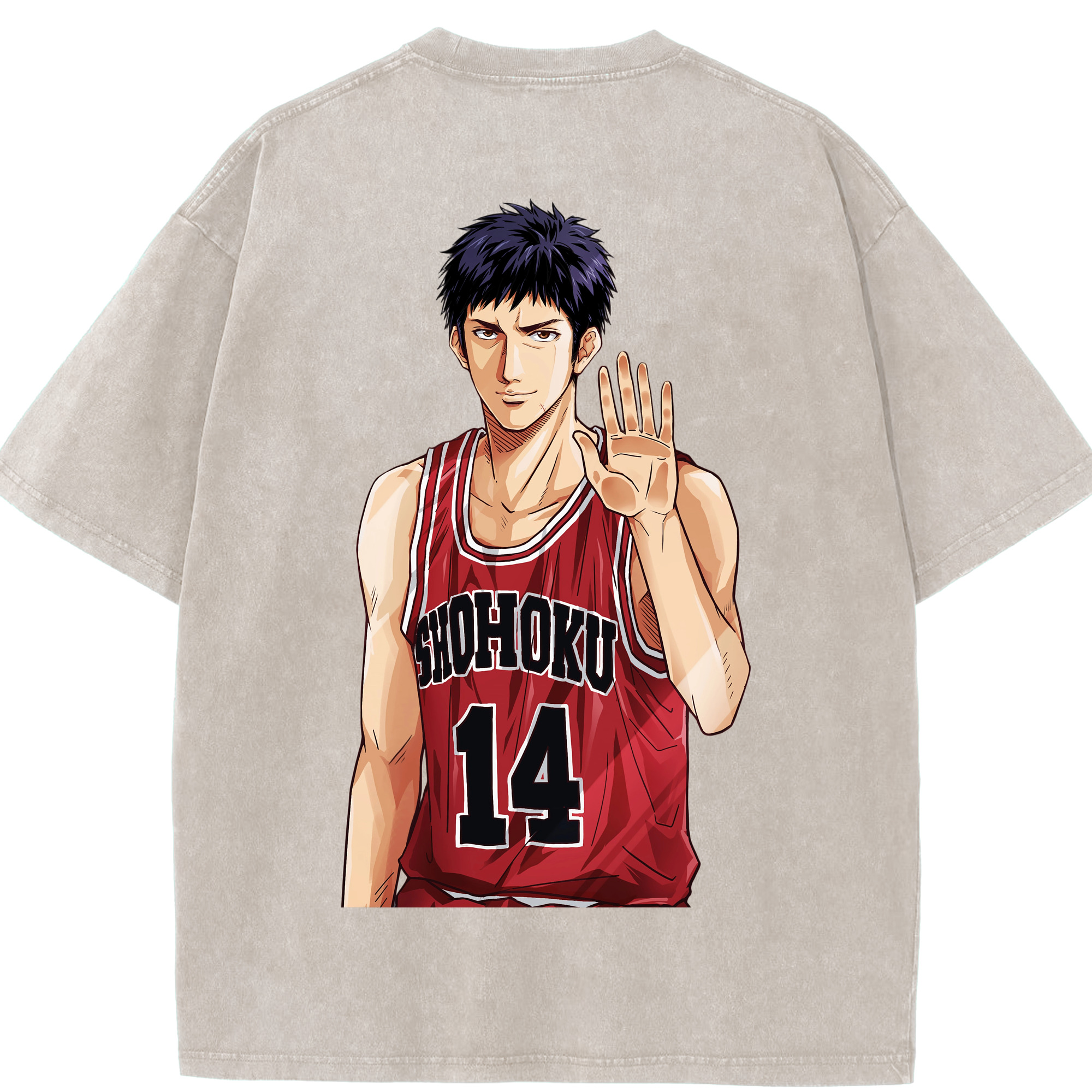 （画像用） SLAM DUNK／スラムダンク 綿100% ヴィンテージ風 半袖Tシャツ（背面プリント）