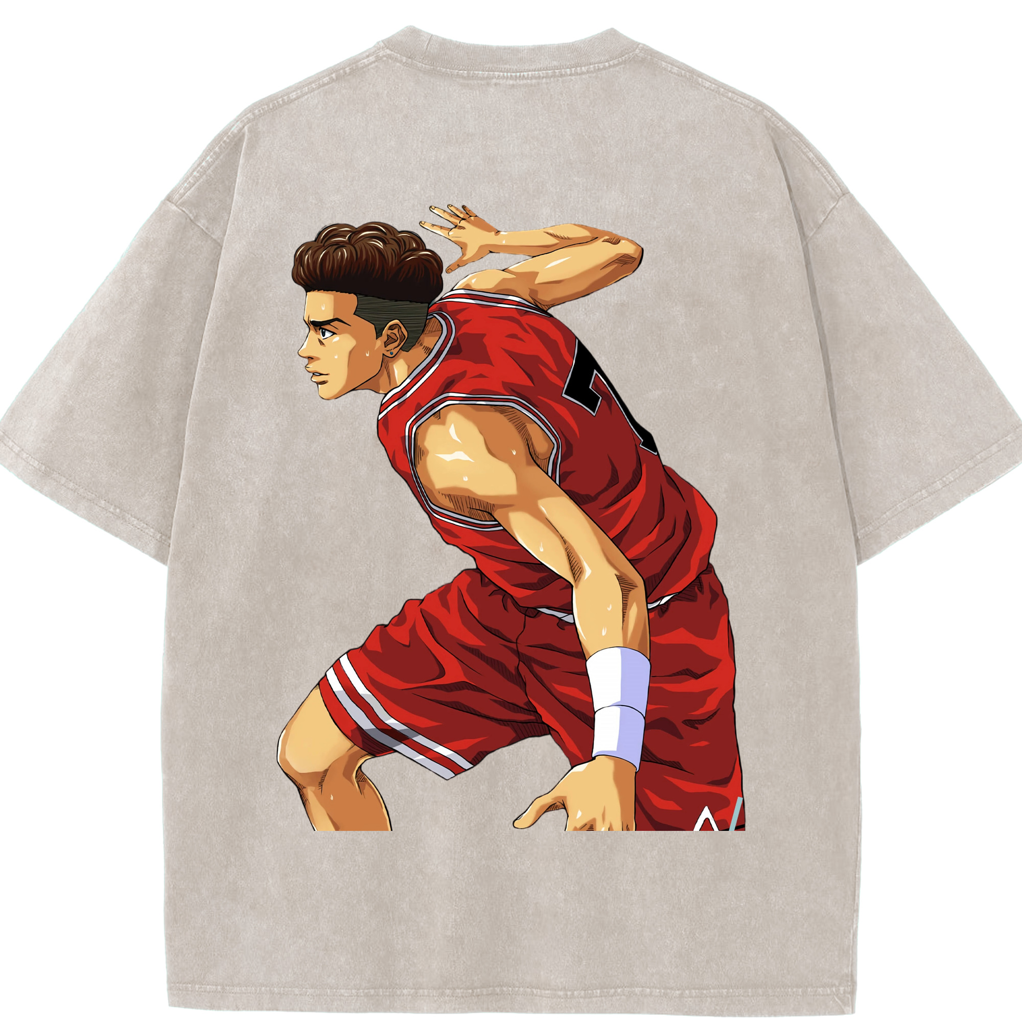 SLAM DUNK／スラムダンク 綿100% ヴィンテージ風 半袖Tシャツ（背面プリント）