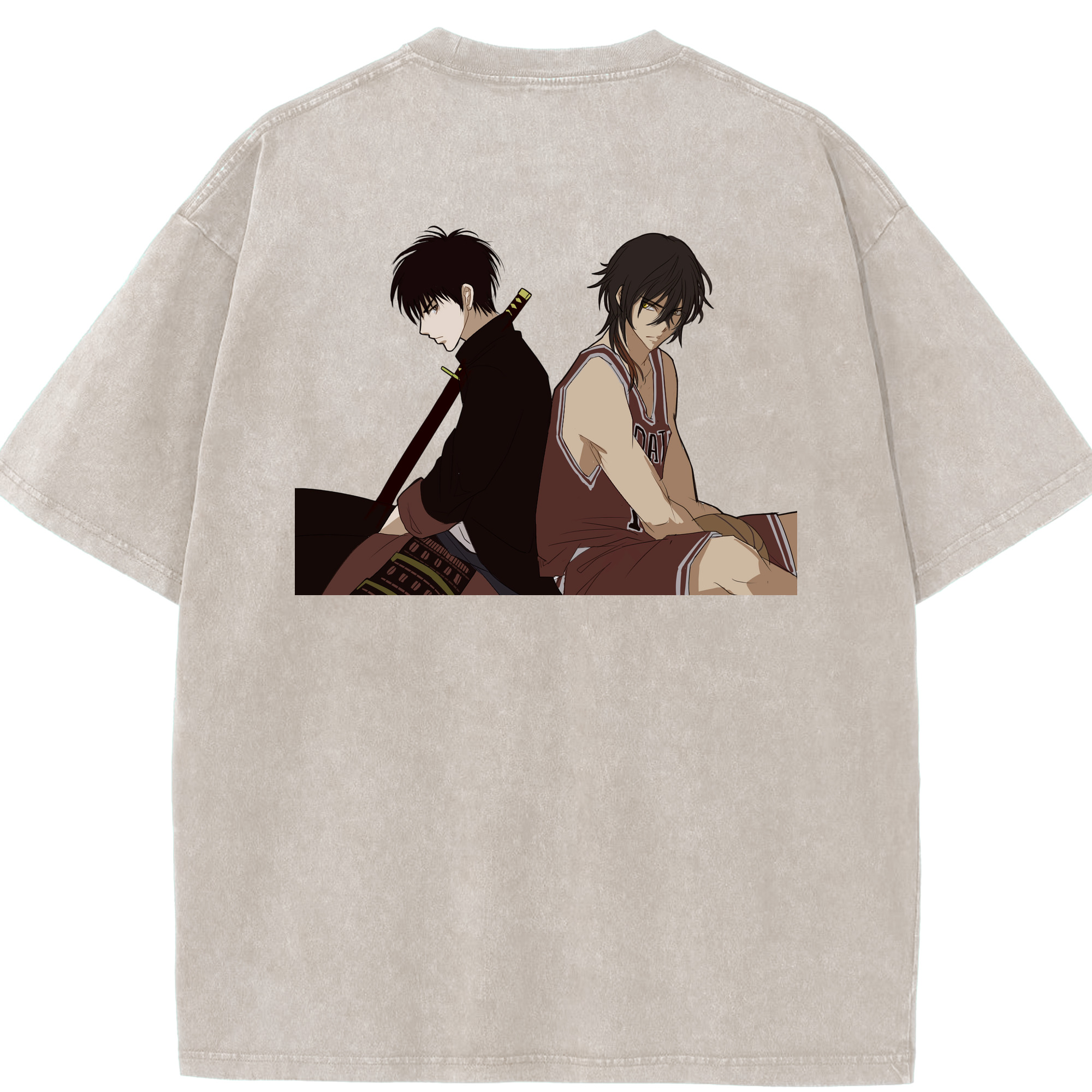SLAM DUNK／スラムダンク 綿100% ヴィンテージ風 半袖Tシャツ（背面プリント）