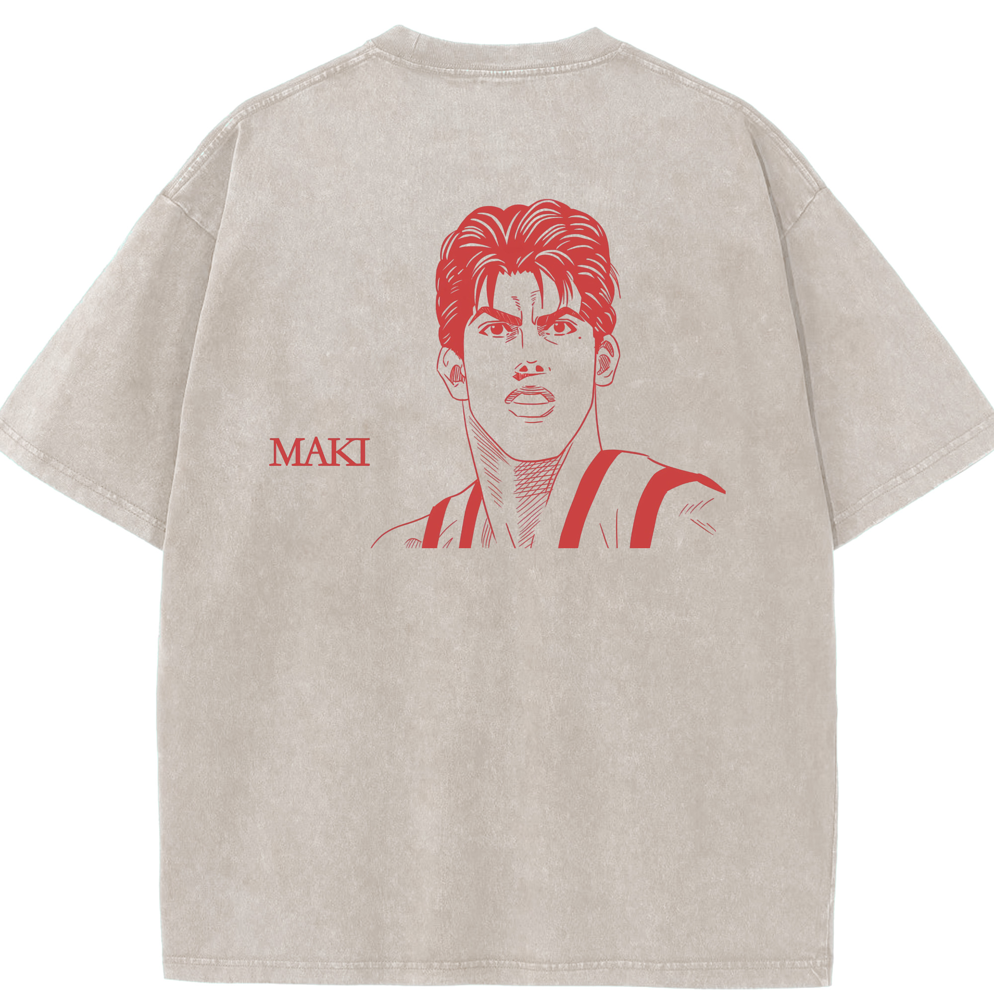 SLAM DUNK／スラムダンク 綿100% ヴィンテージ風 半袖Tシャツ（背面プリント）