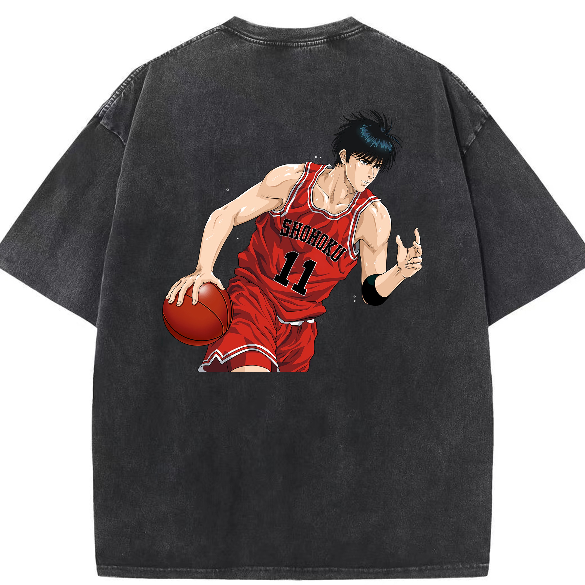 （画像用） SLAM DUNK／スラムダンク 綿100% ヴィンテージ風 半袖Tシャツ（背面プリント）