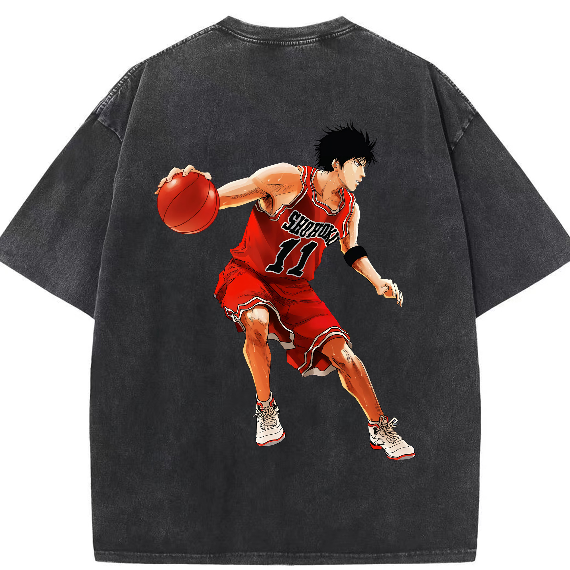 （画像用） SLAM DUNK／スラムダンク 綿100% ヴィンテージ風 半袖Tシャツ（背面プリント）