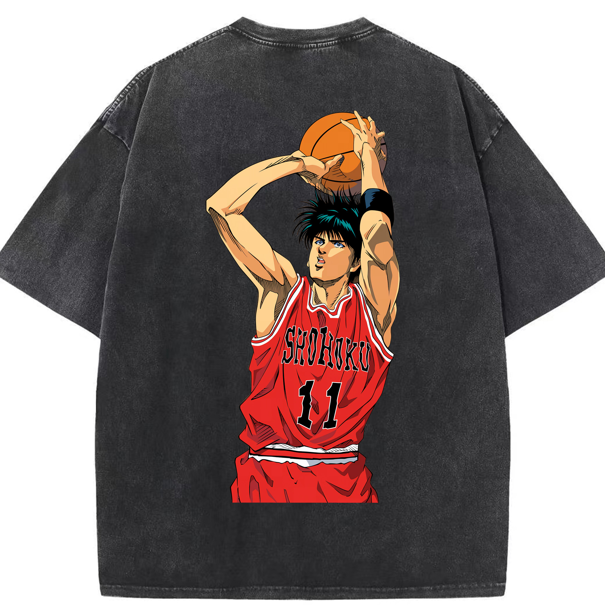 （画像用） SLAM DUNK／スラムダンク 綿100% ヴィンテージ風 半袖Tシャツ（背面プリント）