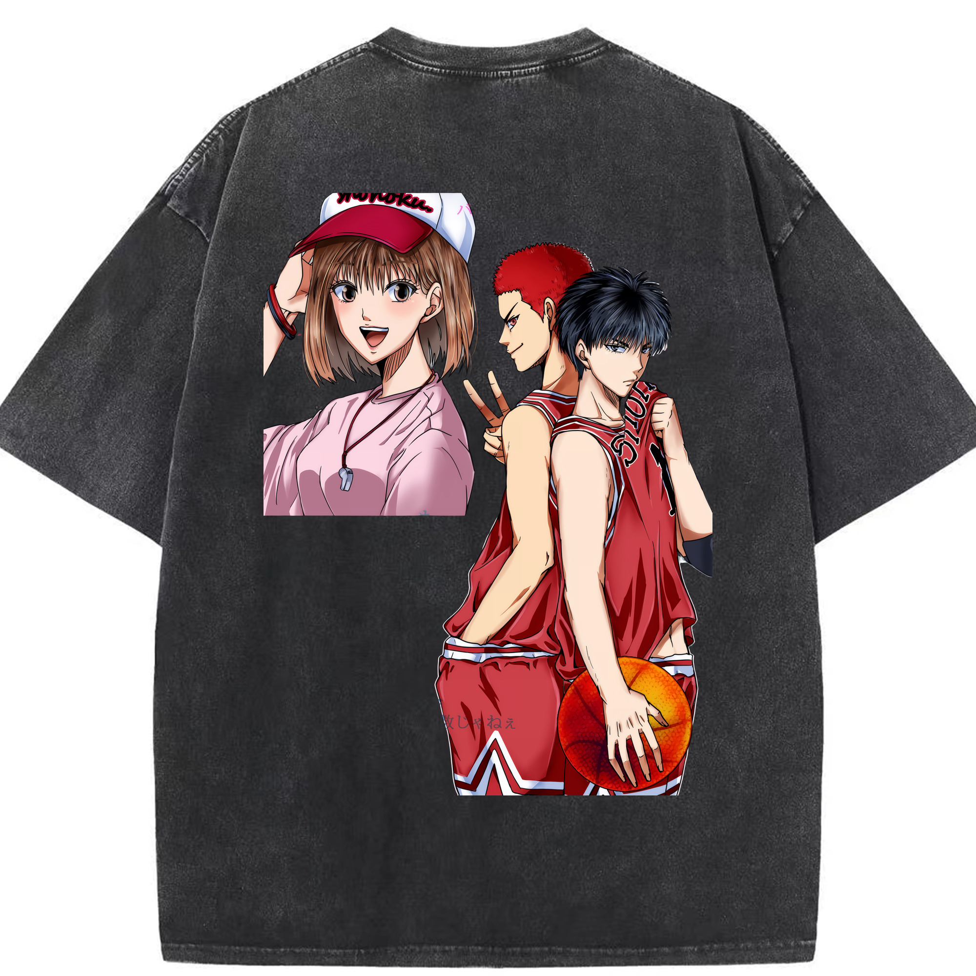 （画像用） SLAM DUNK／スラムダンク 綿100% ヴィンテージ風 半袖Tシャツ（背面プリント）
