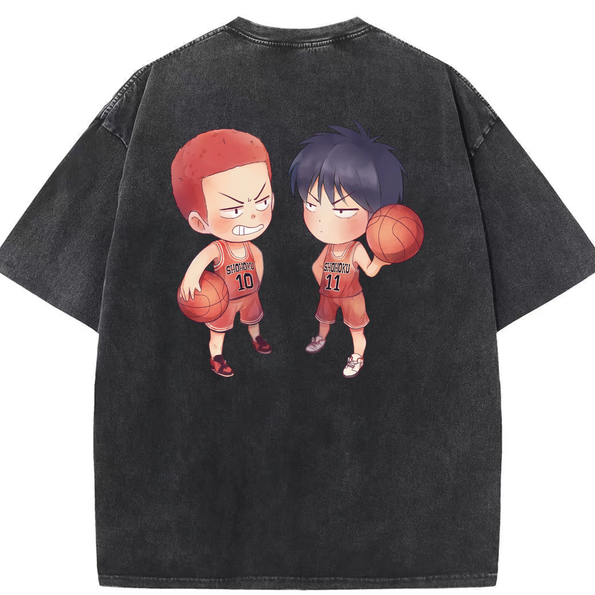 SLAM DUNK／スラムダンク 綿100% ヴィンテージ風 半袖Tシャツ（背面プリント）