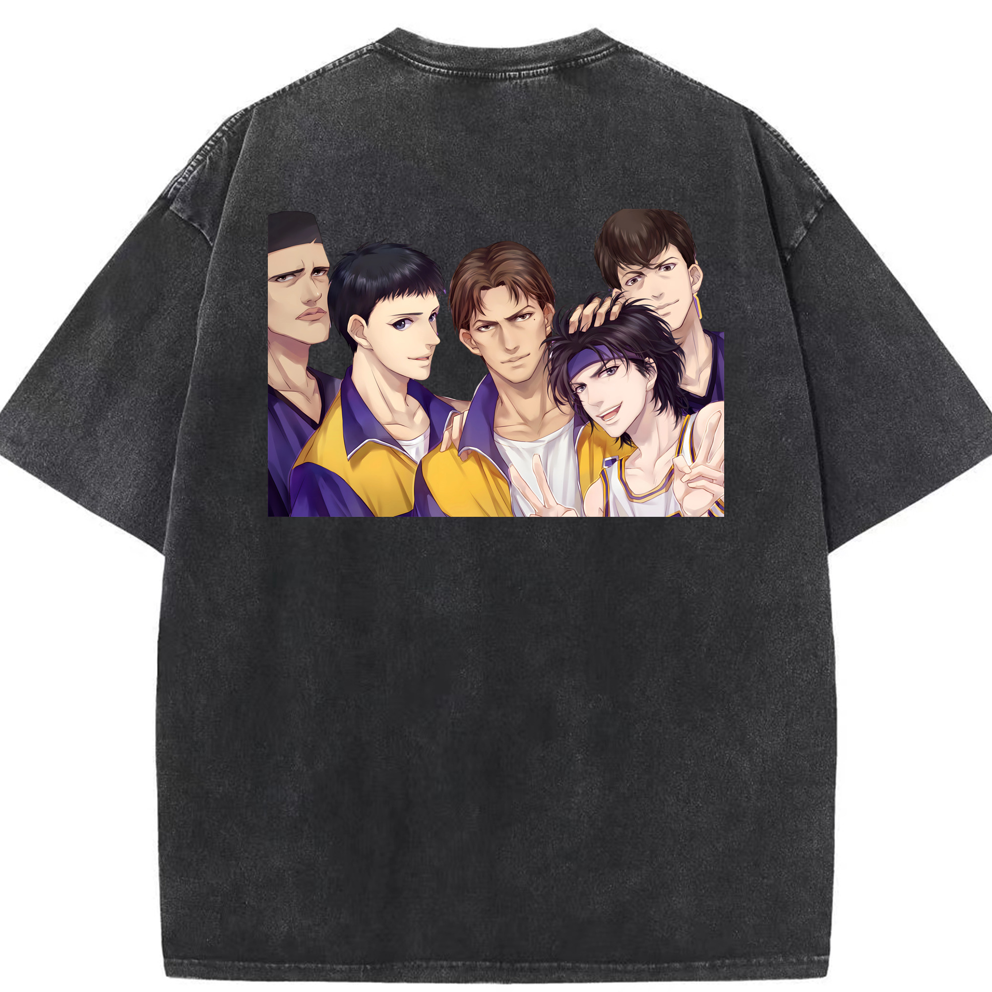 SLAM DUNK／スラムダンク 綿100% ヴィンテージ風 半袖Tシャツ（背面プリント）