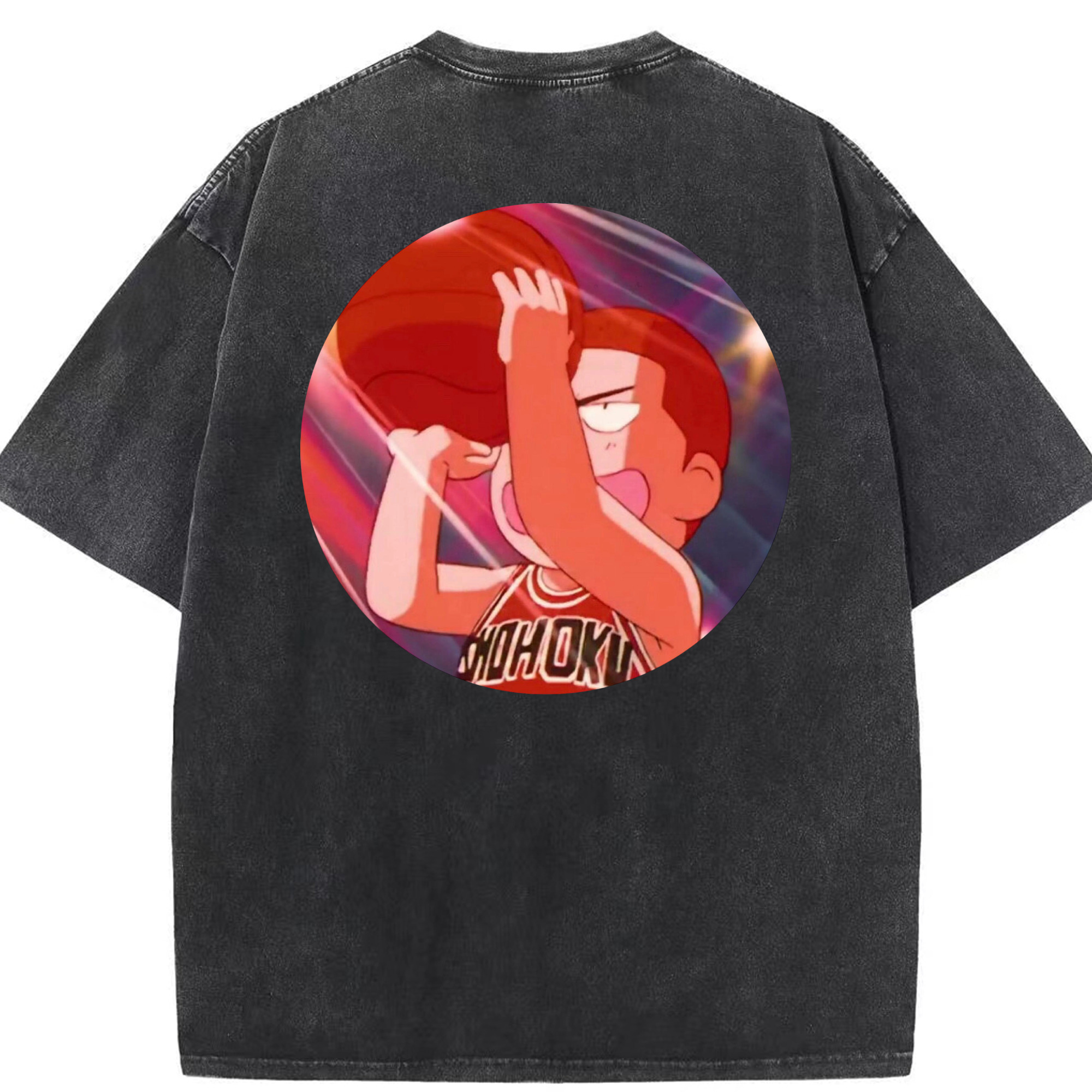 （画像用） SLAM DUNK／スラムダンク 綿100% ヴィンテージ風 半袖Tシャツ（背面プリント）
